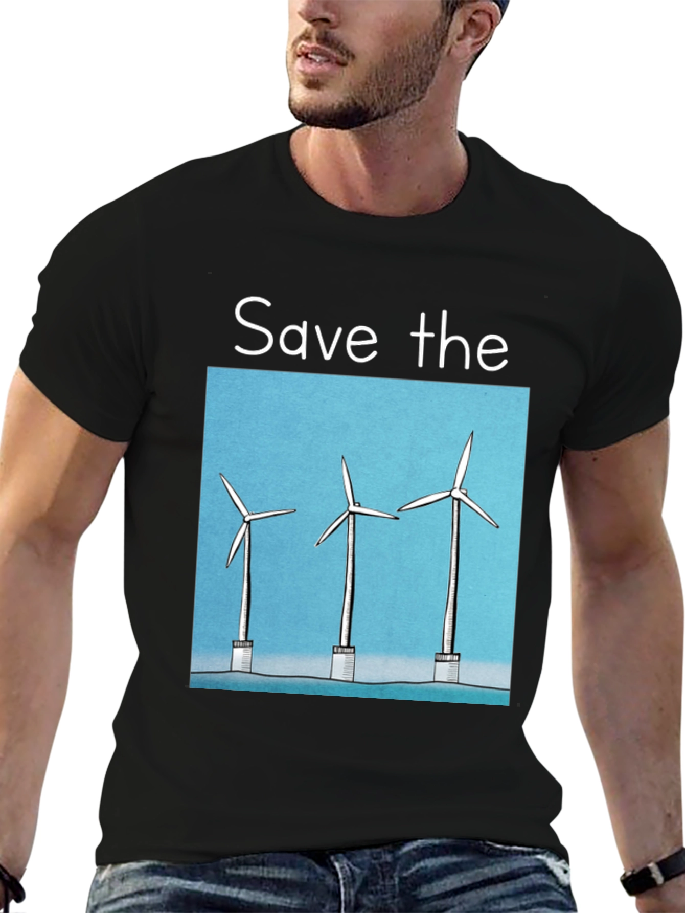 Save The Windmills Black T-Shirt