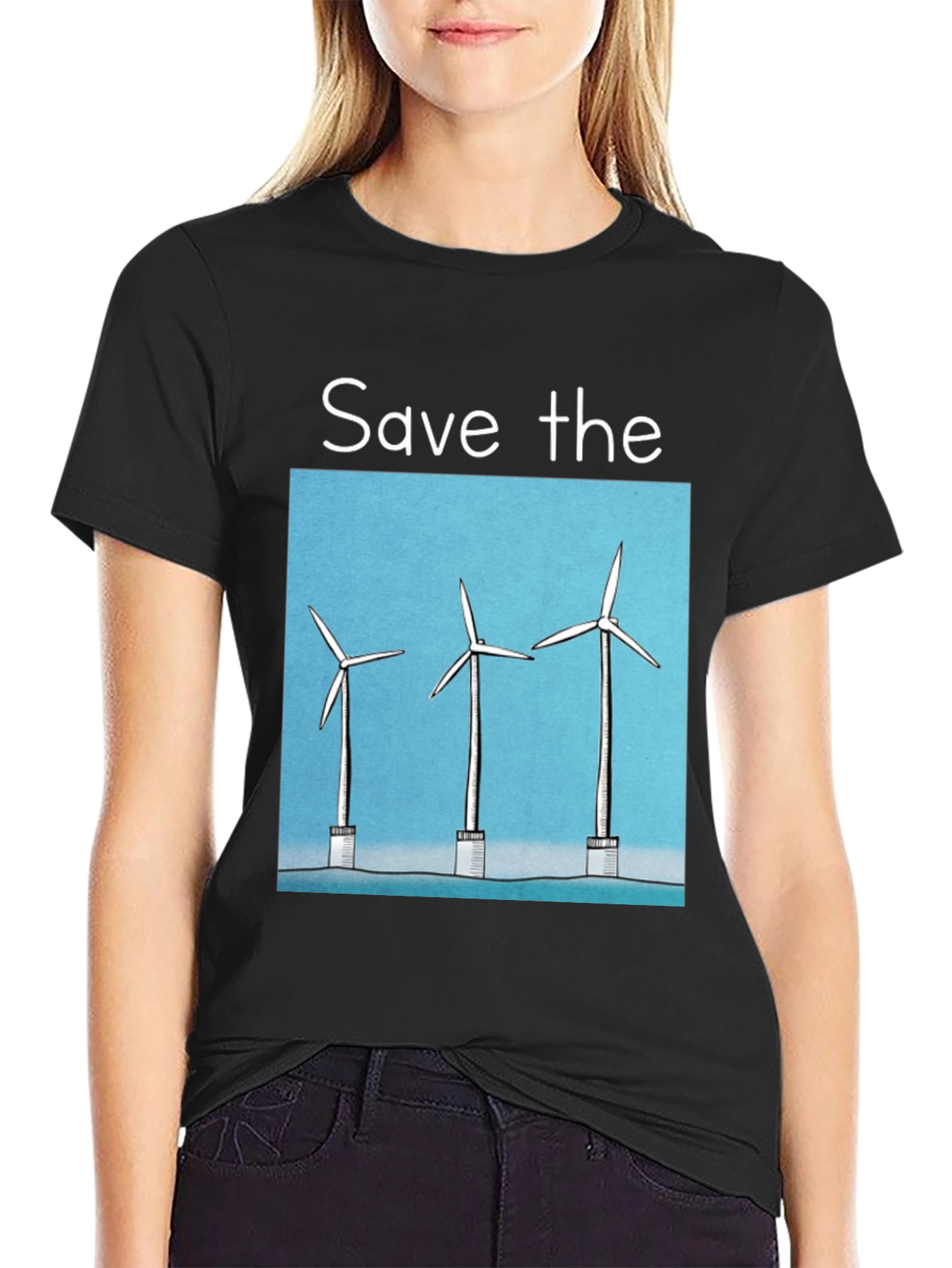 Save The Windmills Black T-Shirt