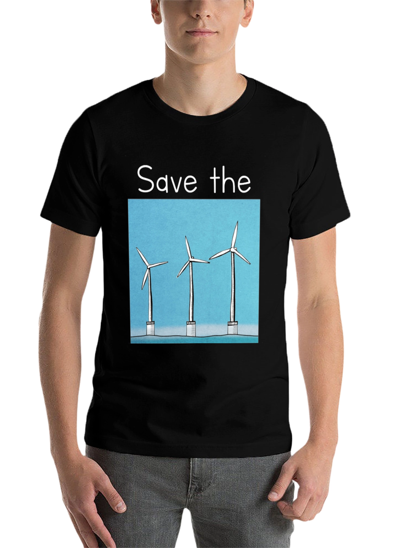 Save The Windmills Black T-Shirt