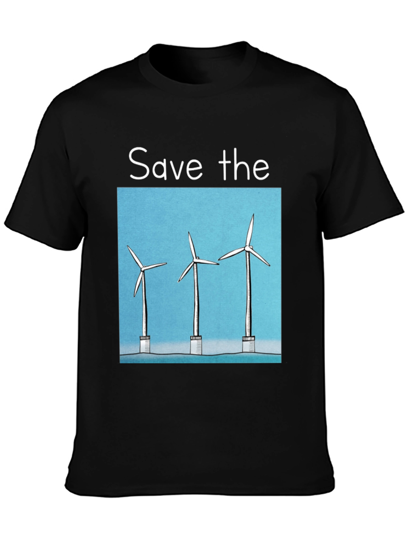 Save The Windmills Black T-Shirt