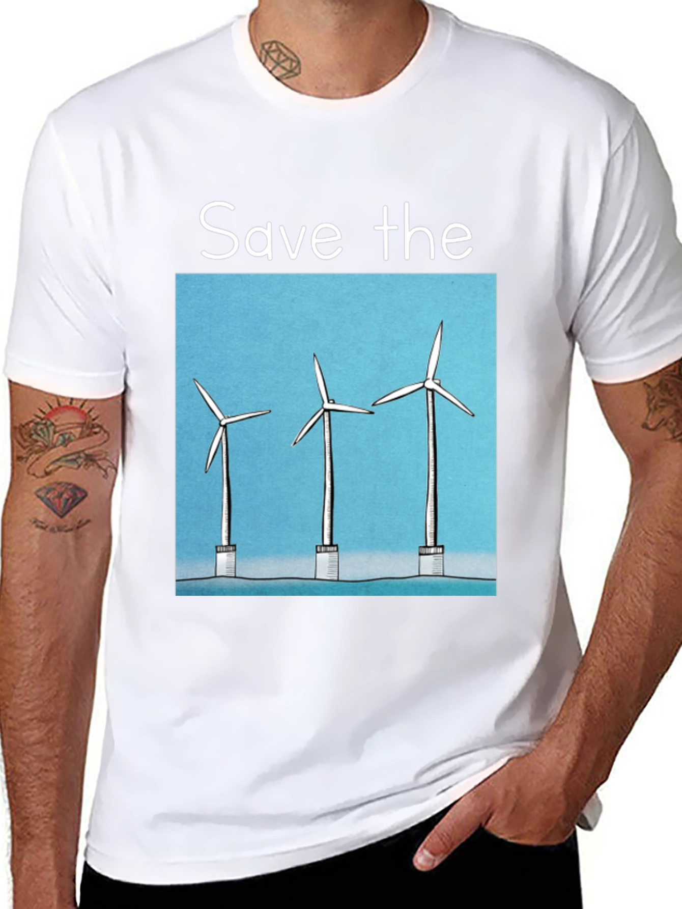 Save The Windmills Black T-Shirt