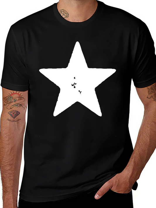 Grunge Star Graphic Black Tee