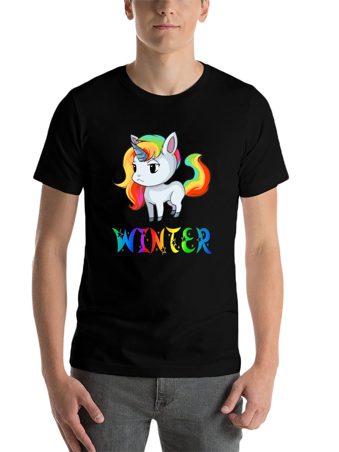 Rainbow Unicorn Winter T-Shirt