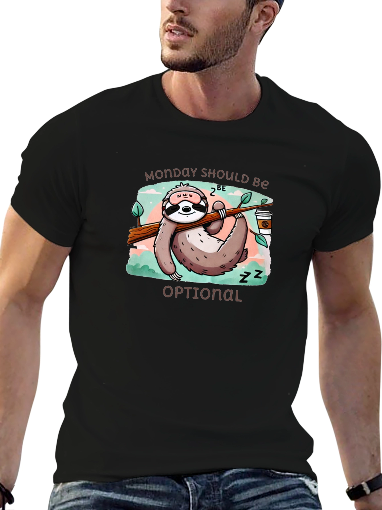 Monday Sloth T-Shirt: Relaxed Lazy Day Tee