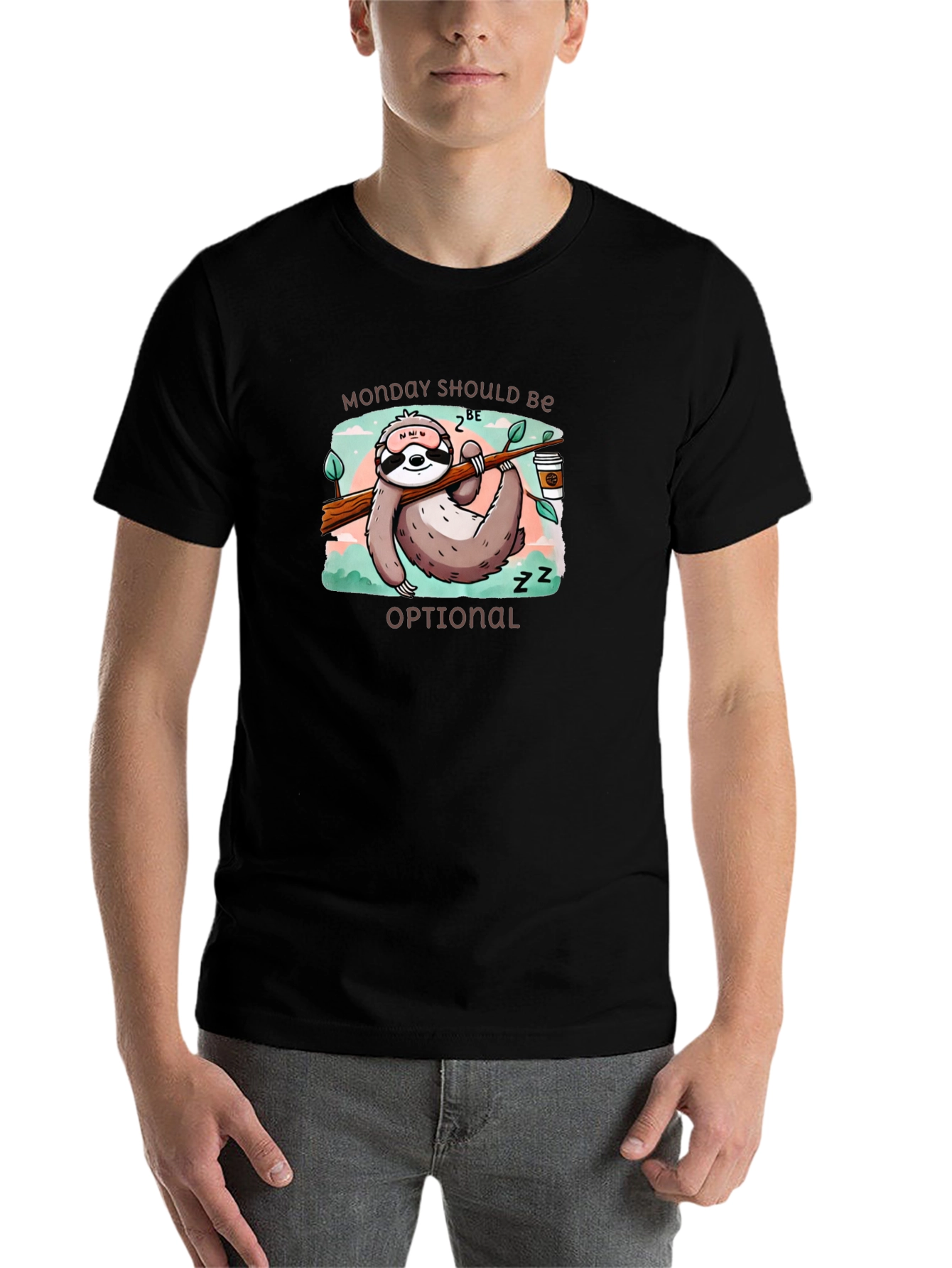 Monday Sloth T-Shirt: Relaxed Lazy Day Tee