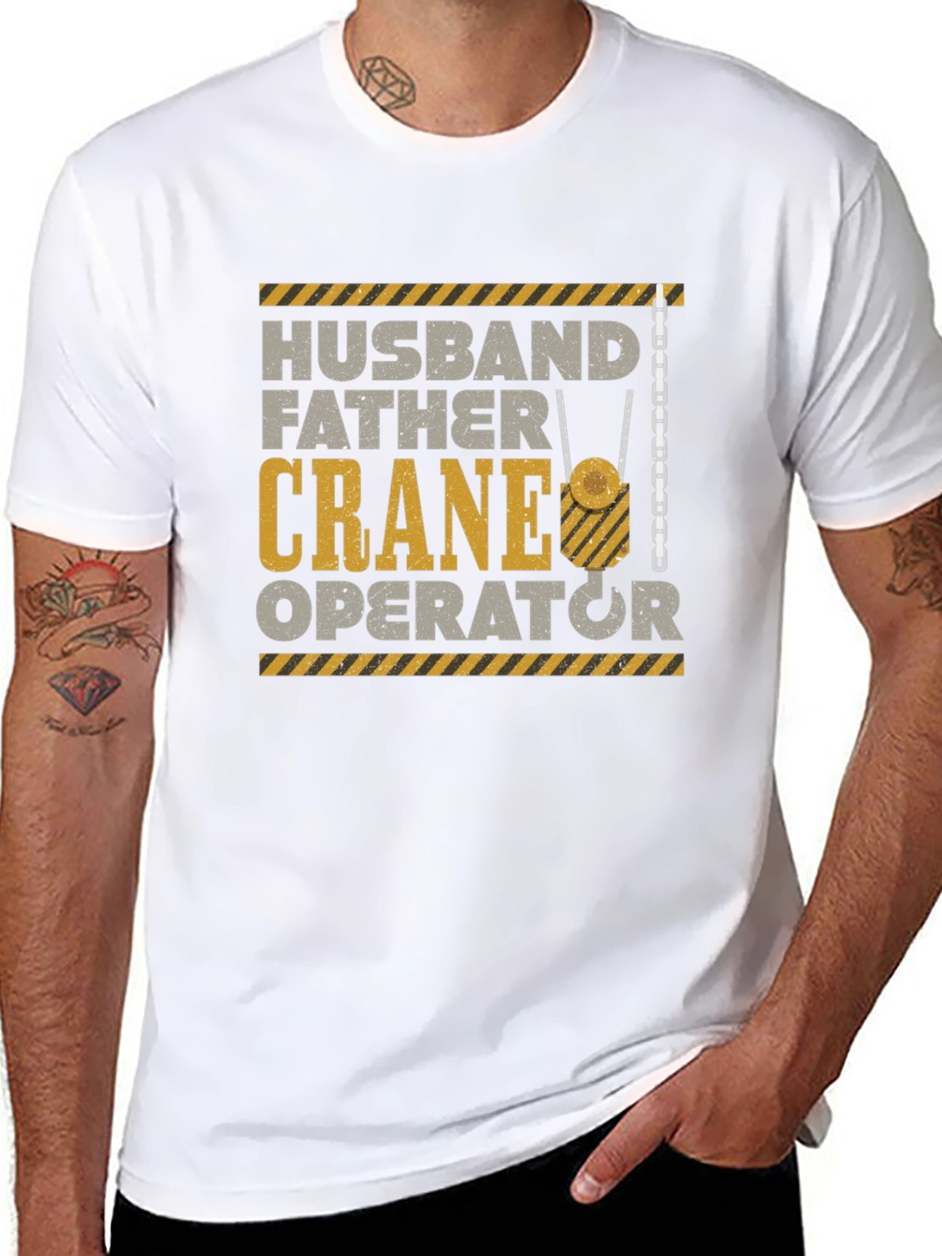 Husband Father Crane Operator Graphic T-Shirt