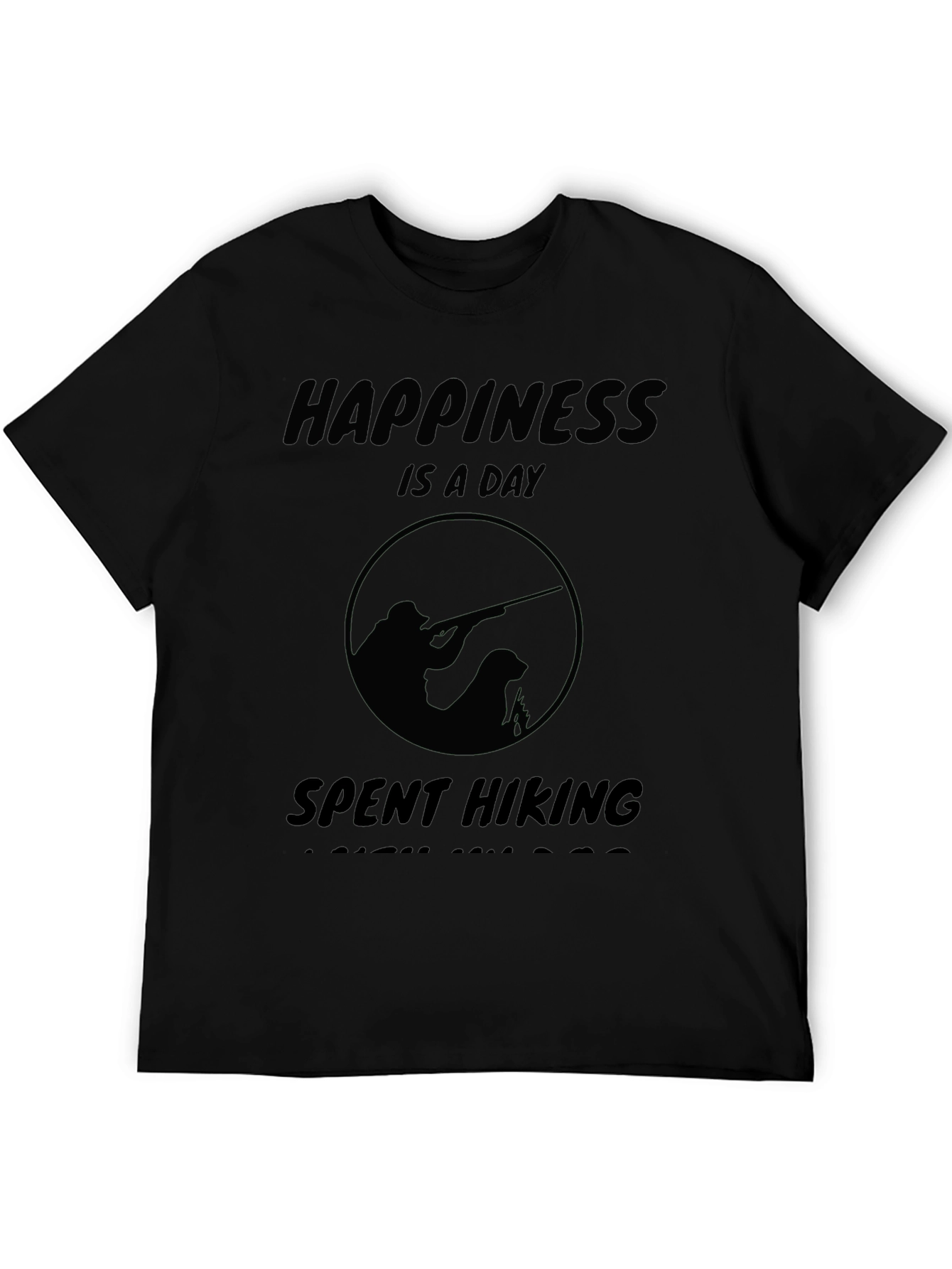 Happiness Is A Day Spent Hiking Black T-Shirt