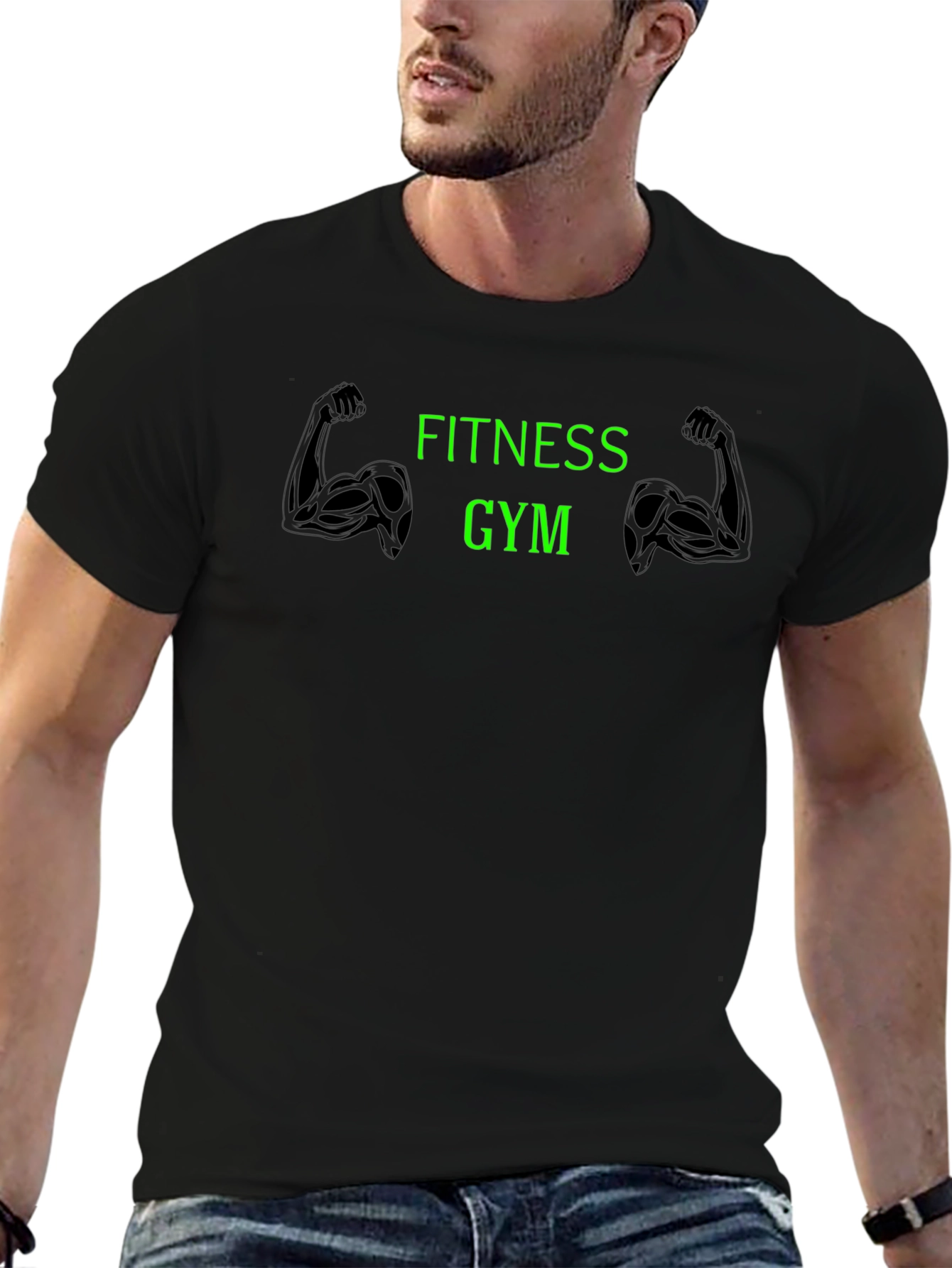 Fitness Gym Graphic Black T-Shirt