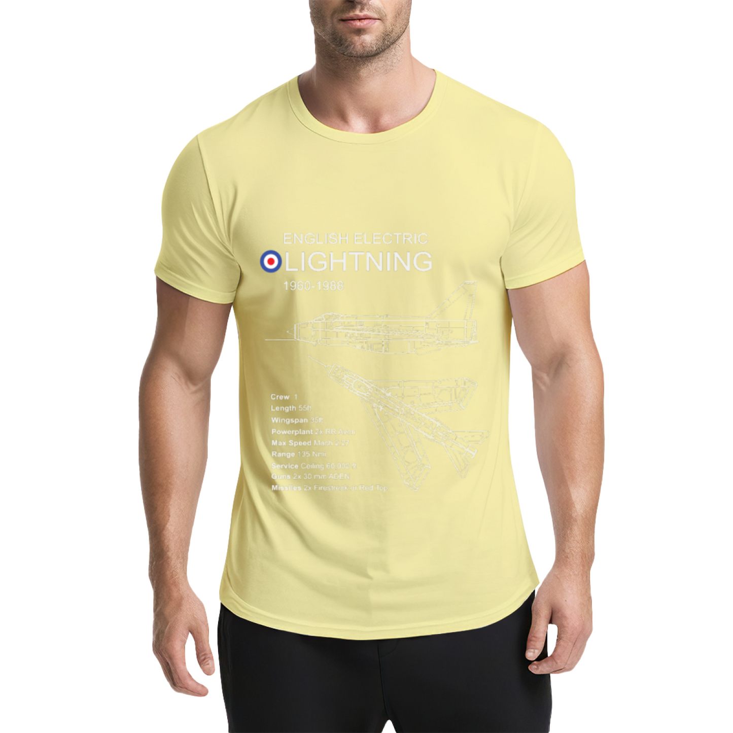 English Electric Lightning 1960-1988 Jet Blueprint Navy Tee