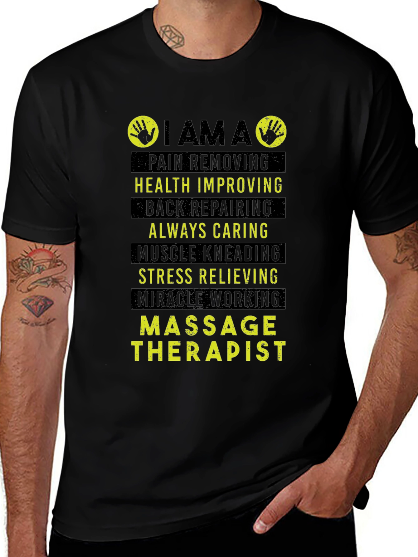 Massage Therapist T-Shirt - Pain Removing Health Improving Design