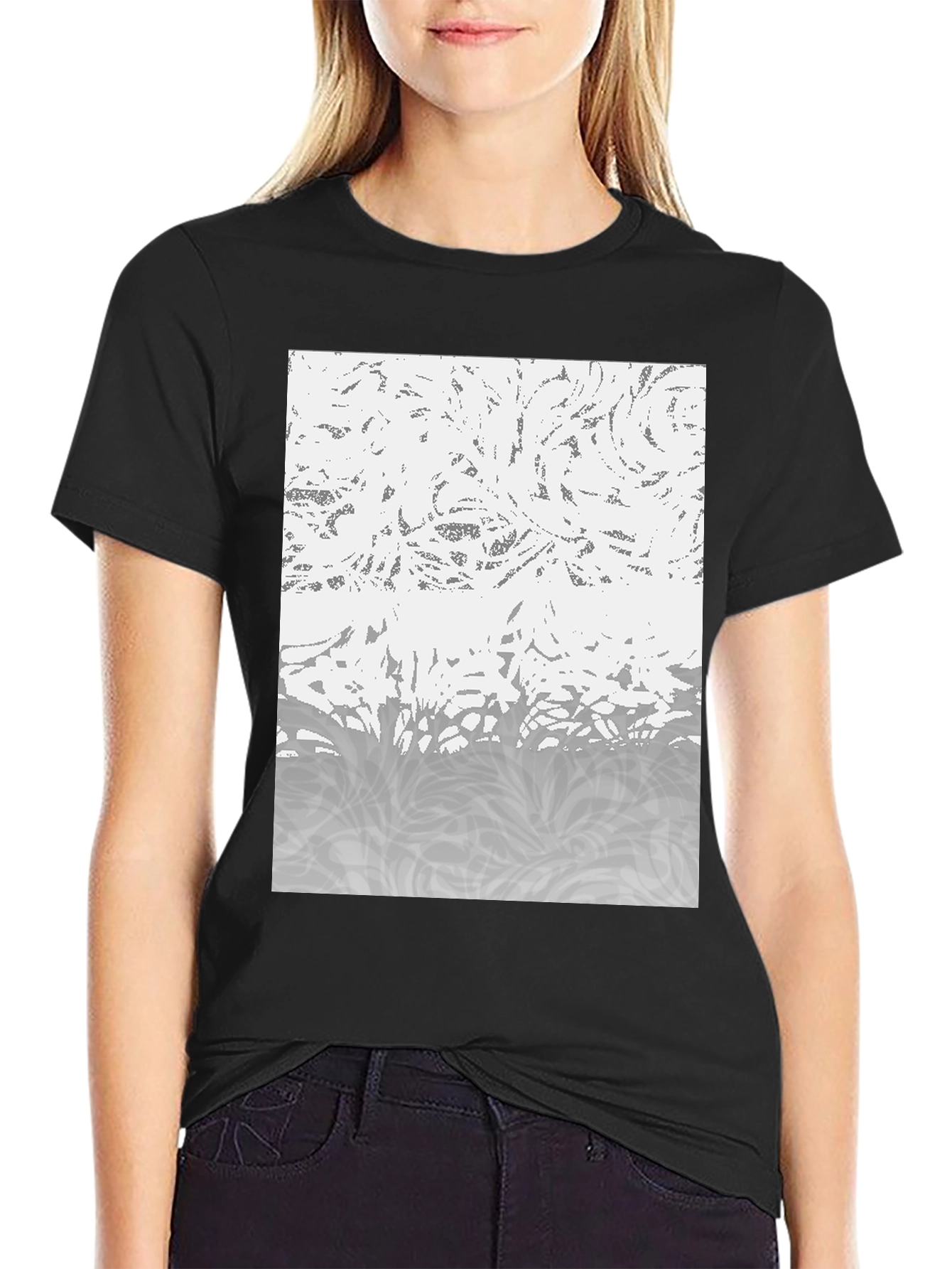 Abstract Pattern Black T-Shirt