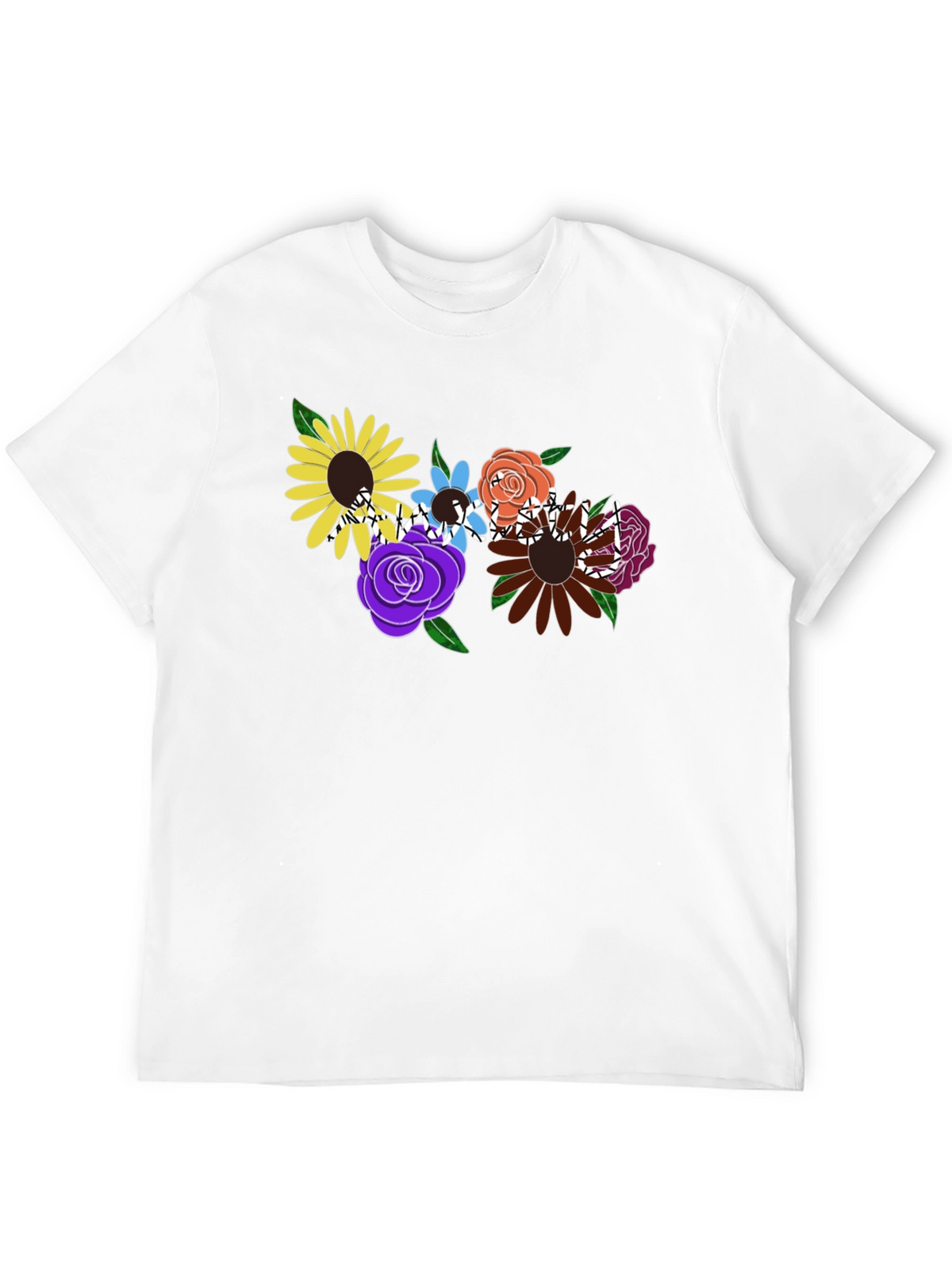 Floral Graphic Black T-Shirt