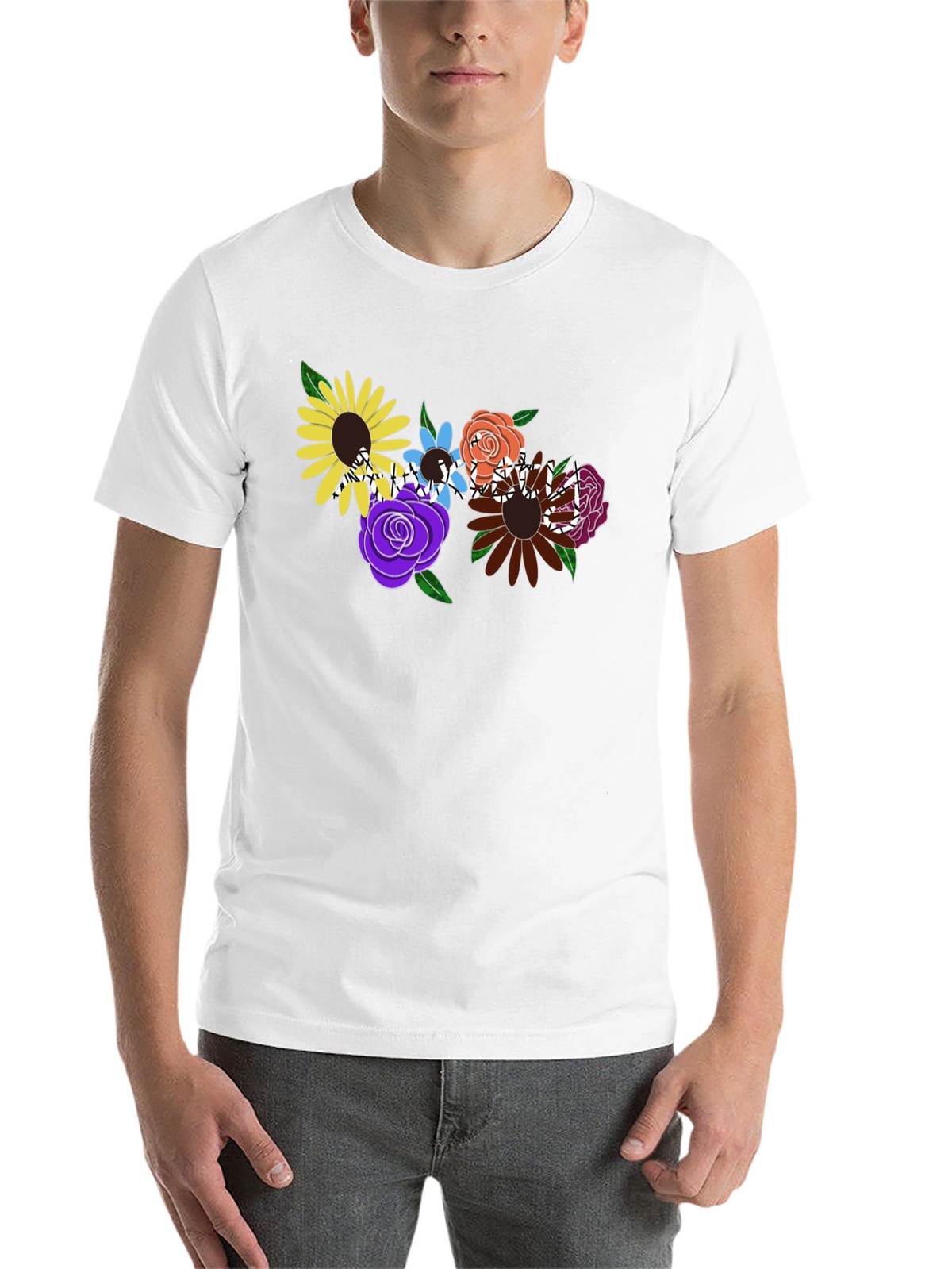 Floral Graphic Black T-Shirt