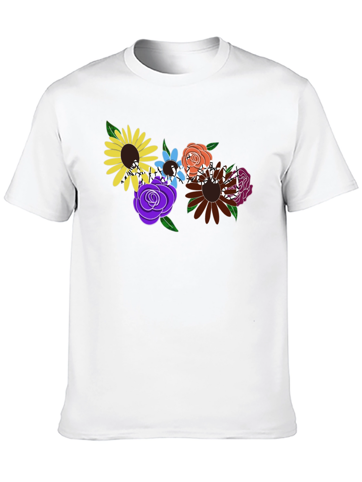 Floral Graphic Black T-Shirt