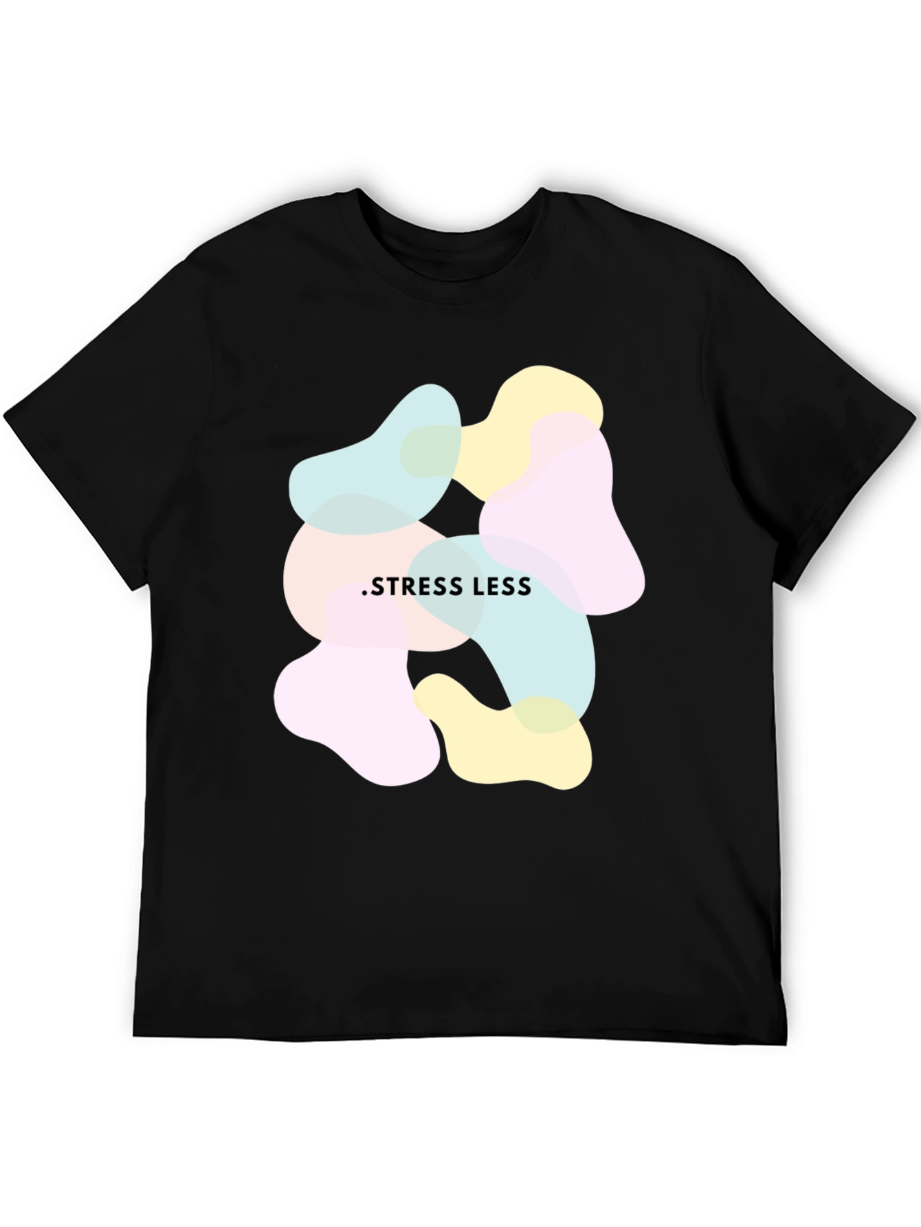 Stress Less Graphic Tee - Relaxed Fit Black T-Shirt
