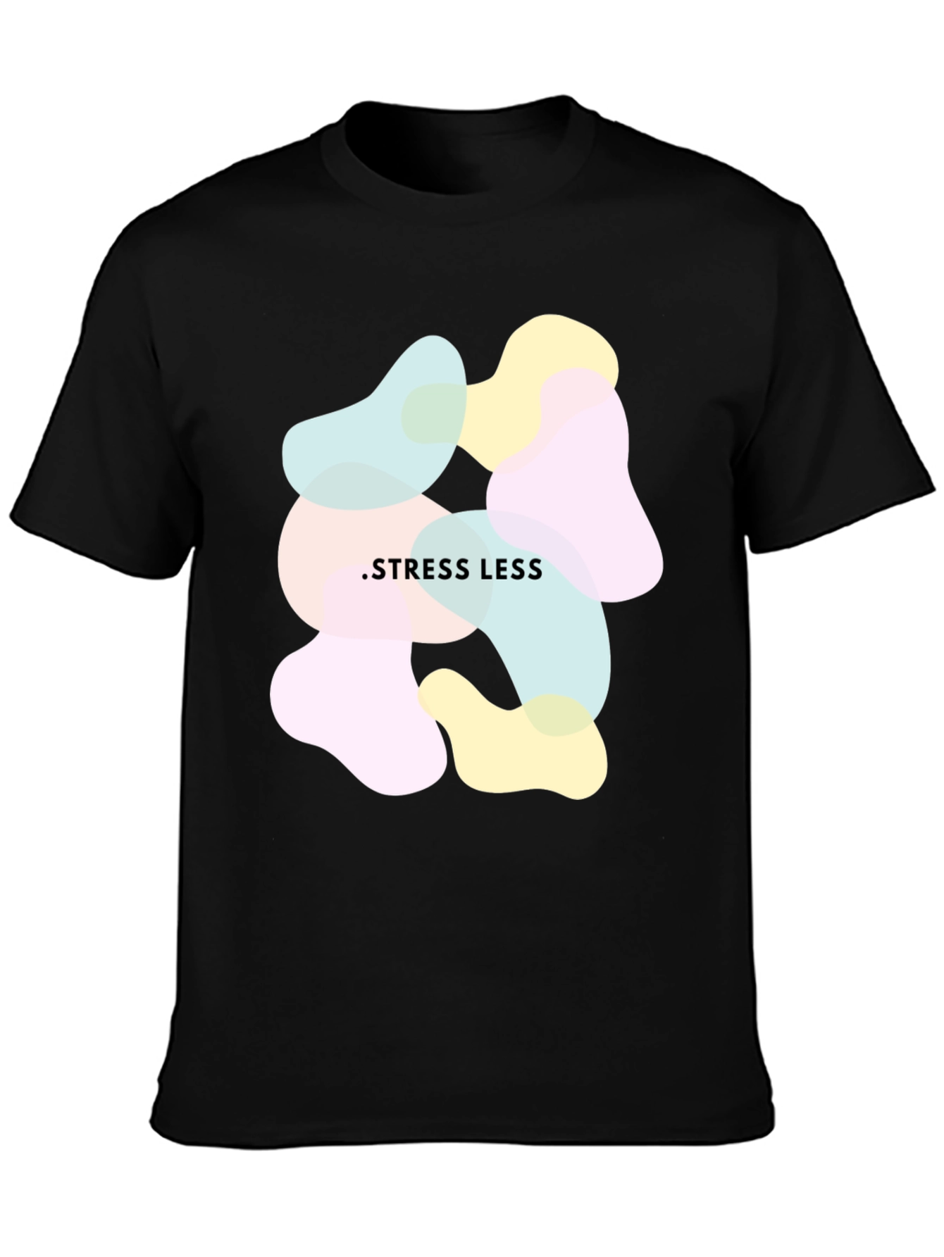 Stress Less Graphic Tee - Relaxed Fit Black T-Shirt