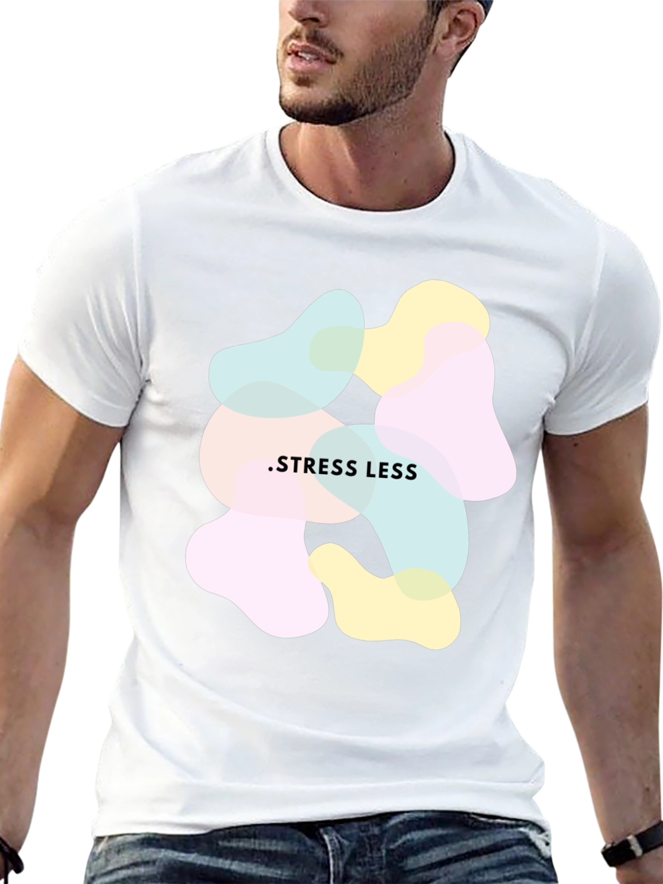 Stress Less Graphic Tee - Relaxed Fit Black T-Shirt