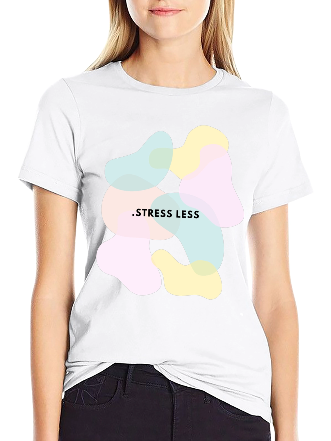 Stress Less Graphic Tee - Relaxed Fit Black T-Shirt