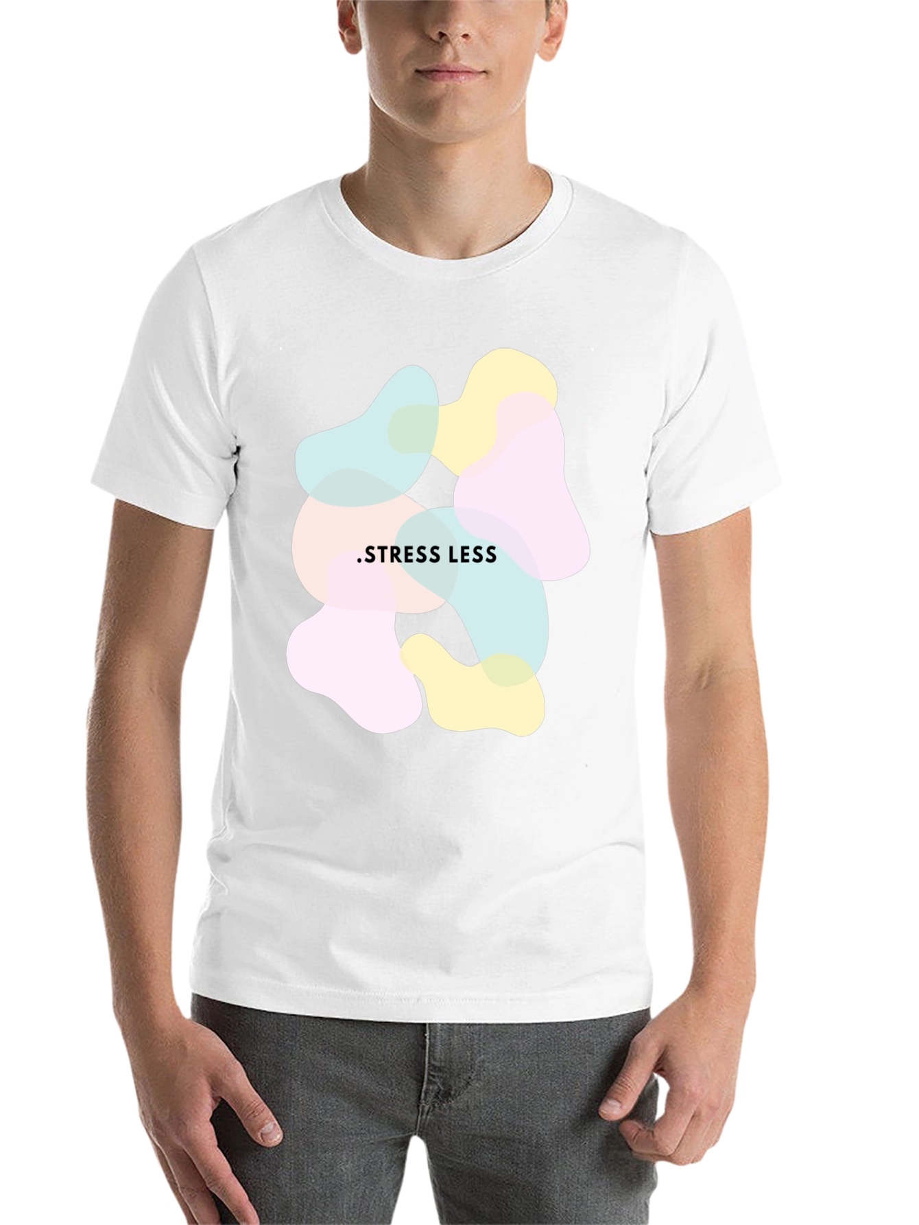 Stress Less Graphic Tee - Relaxed Fit Black T-Shirt