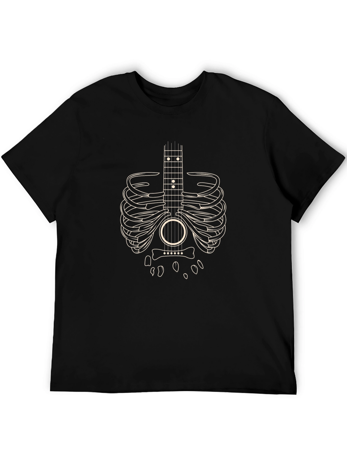 Guitar Rib Cage Graphic T-Shirt - Music Lover Tee
