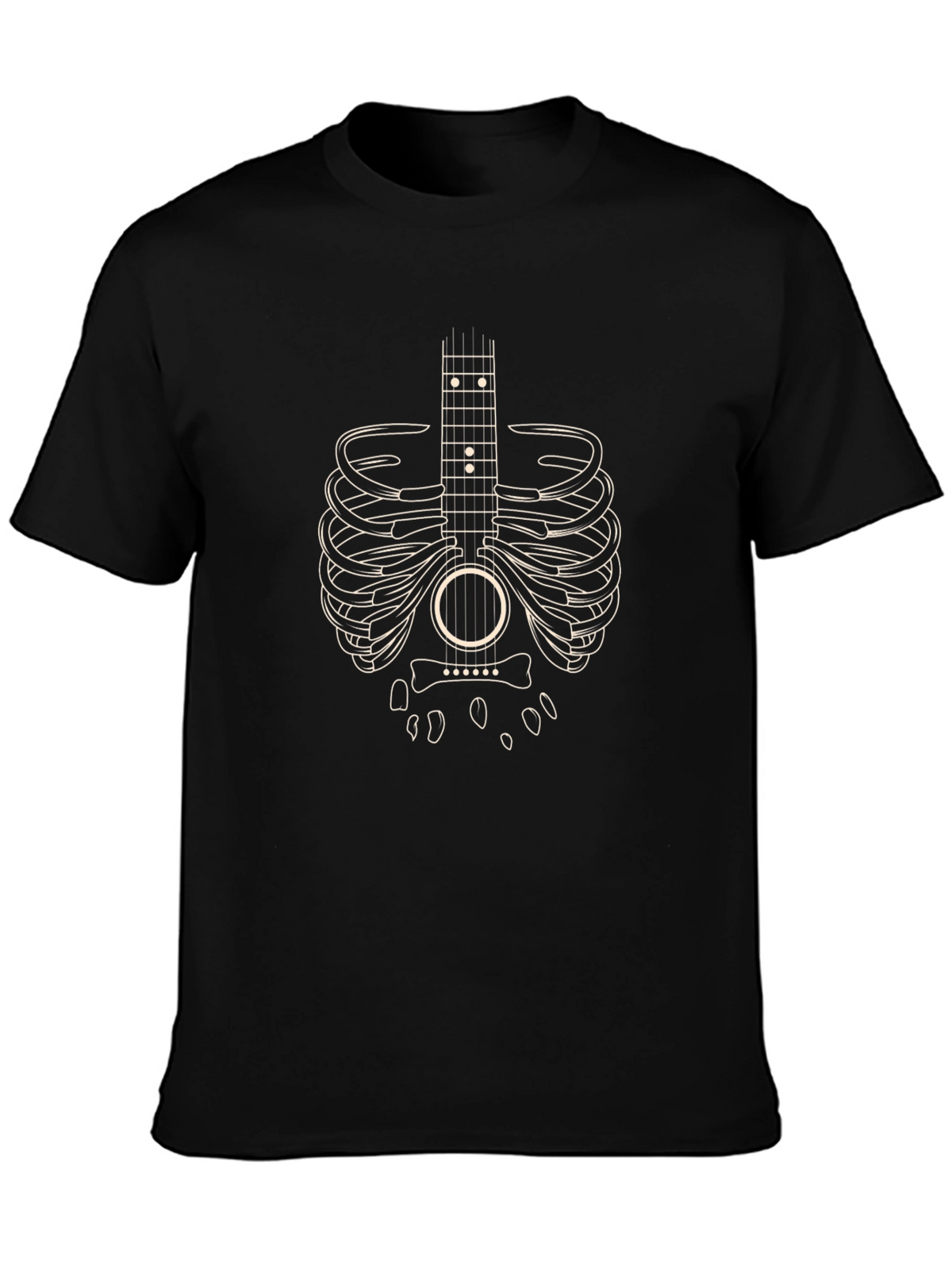 Guitar Rib Cage Graphic T-Shirt - Music Lover Tee