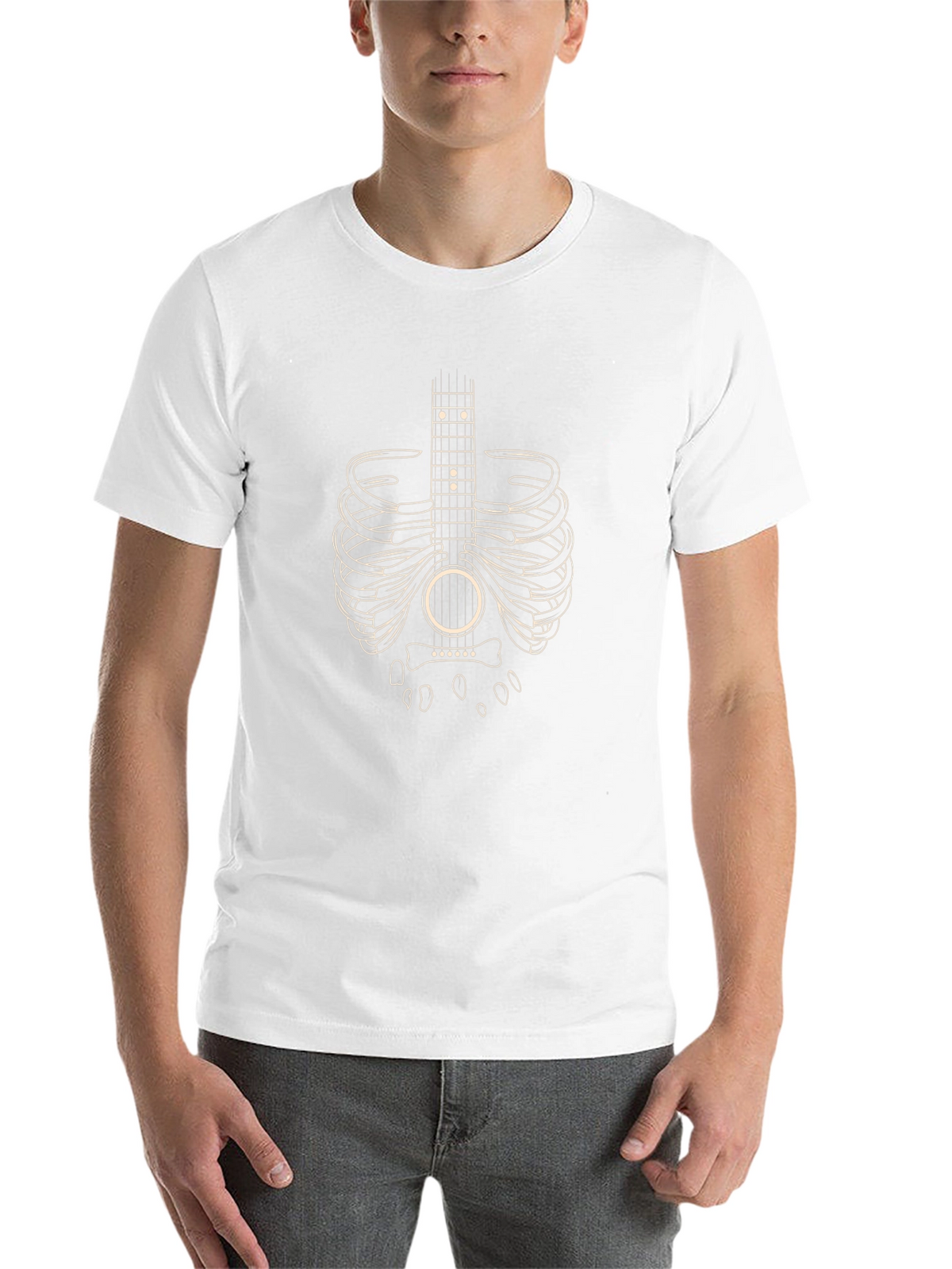 Guitar Rib Cage Graphic T-Shirt - Music Lover Tee