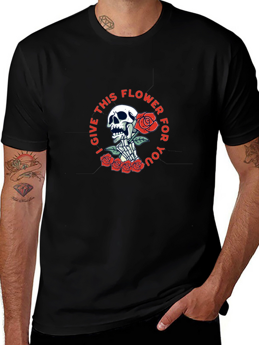 Skull & Roses Graphic Tee - Dark Humor Fashion
