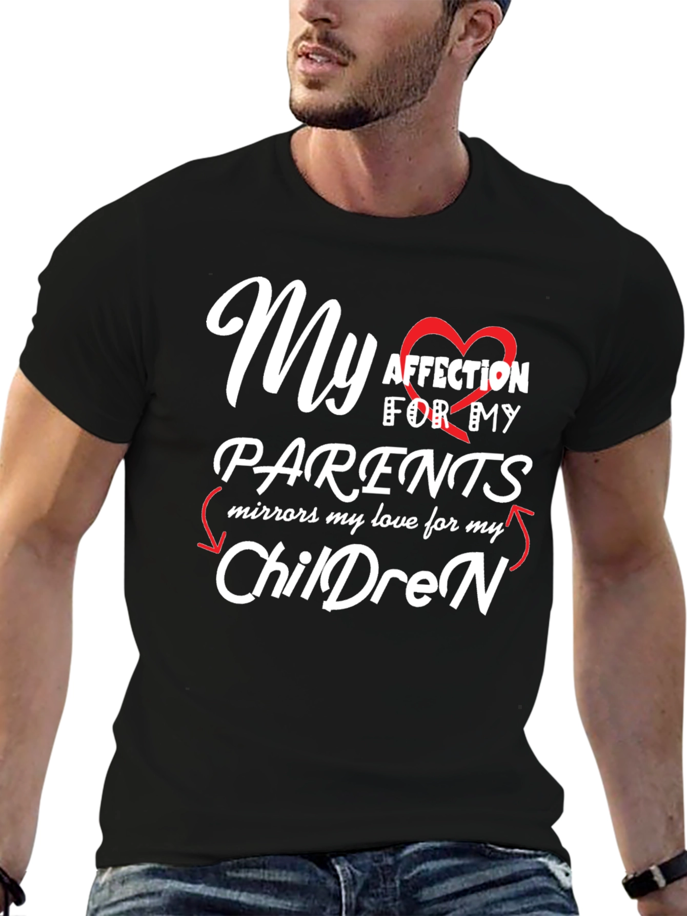 My Affection for Parents/Children Black T-Shirt
