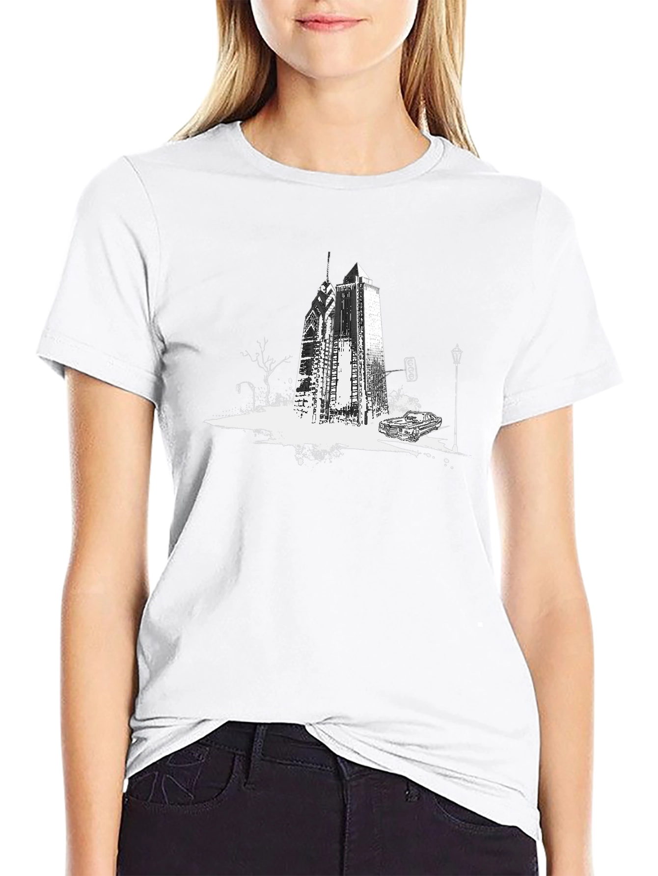 Cityscape Graphic Tee - Black