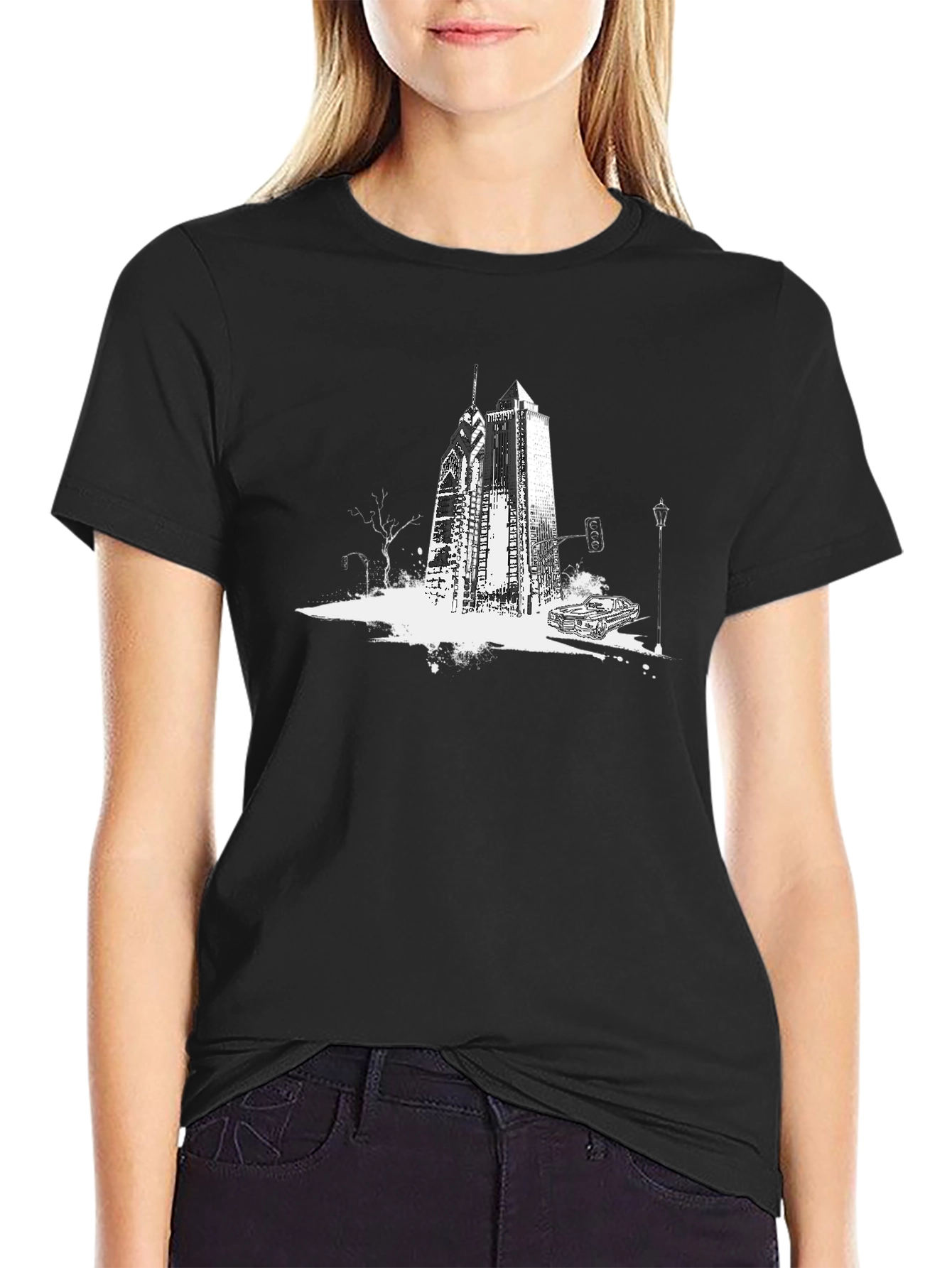 Cityscape Graphic Tee - Black