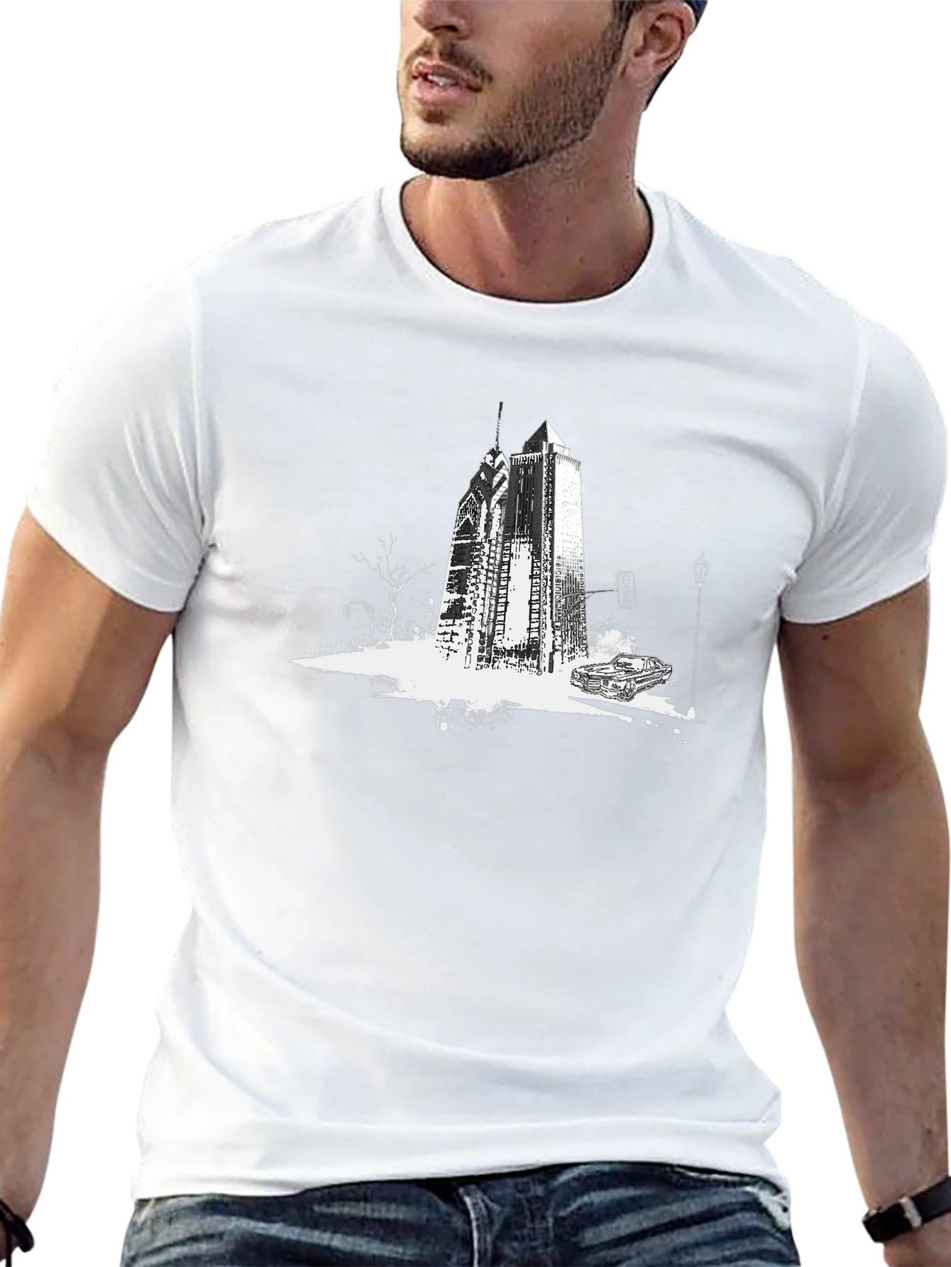 Cityscape Graphic Tee - Black