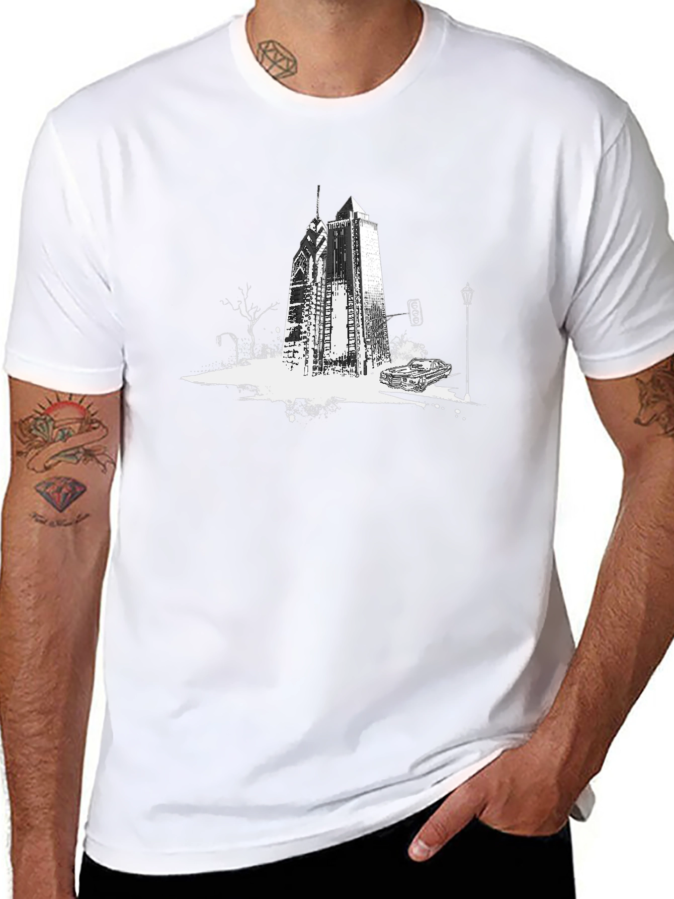 Cityscape Graphic Tee - Black