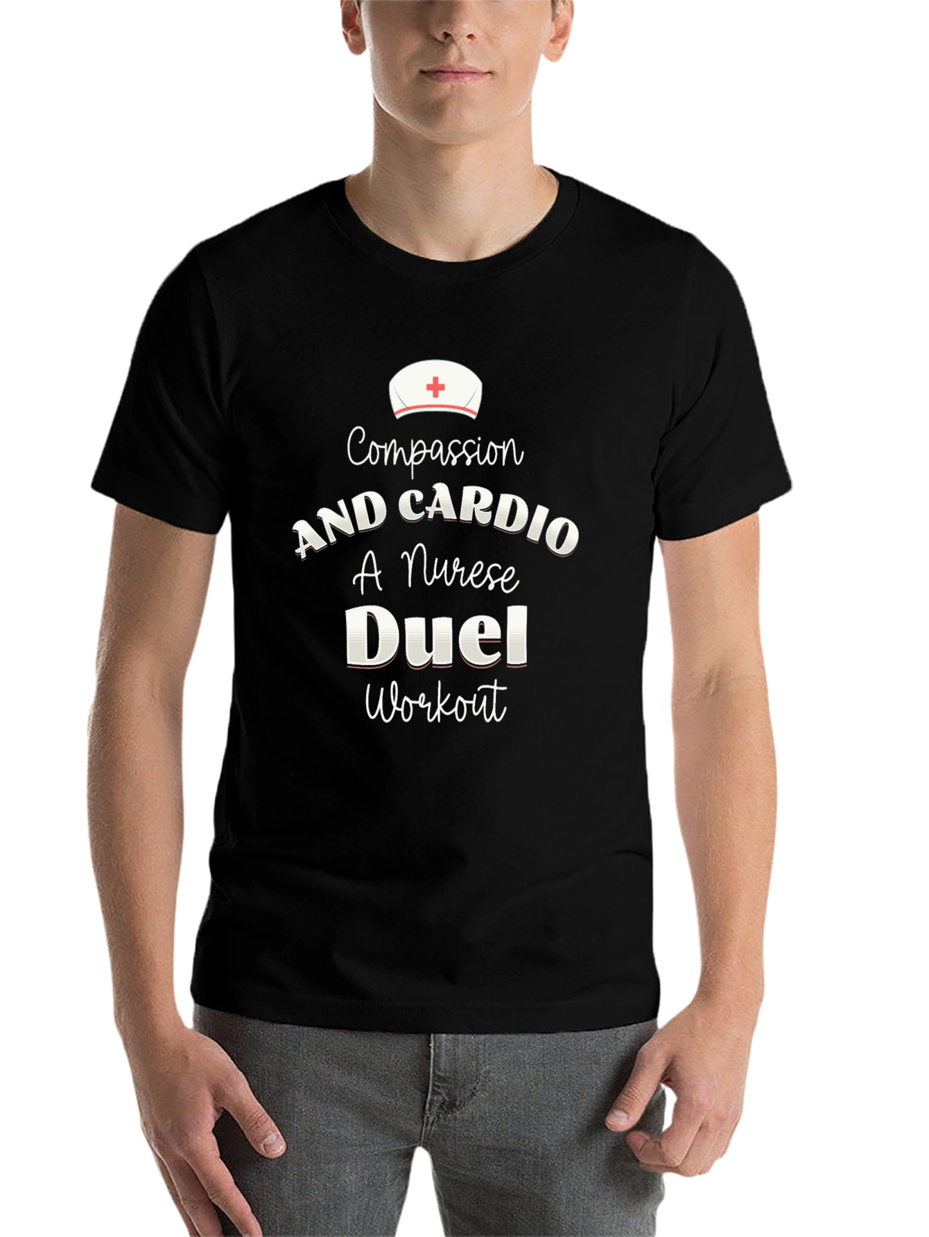 Compassion & Cardio Nurse Workout T-Shirt
