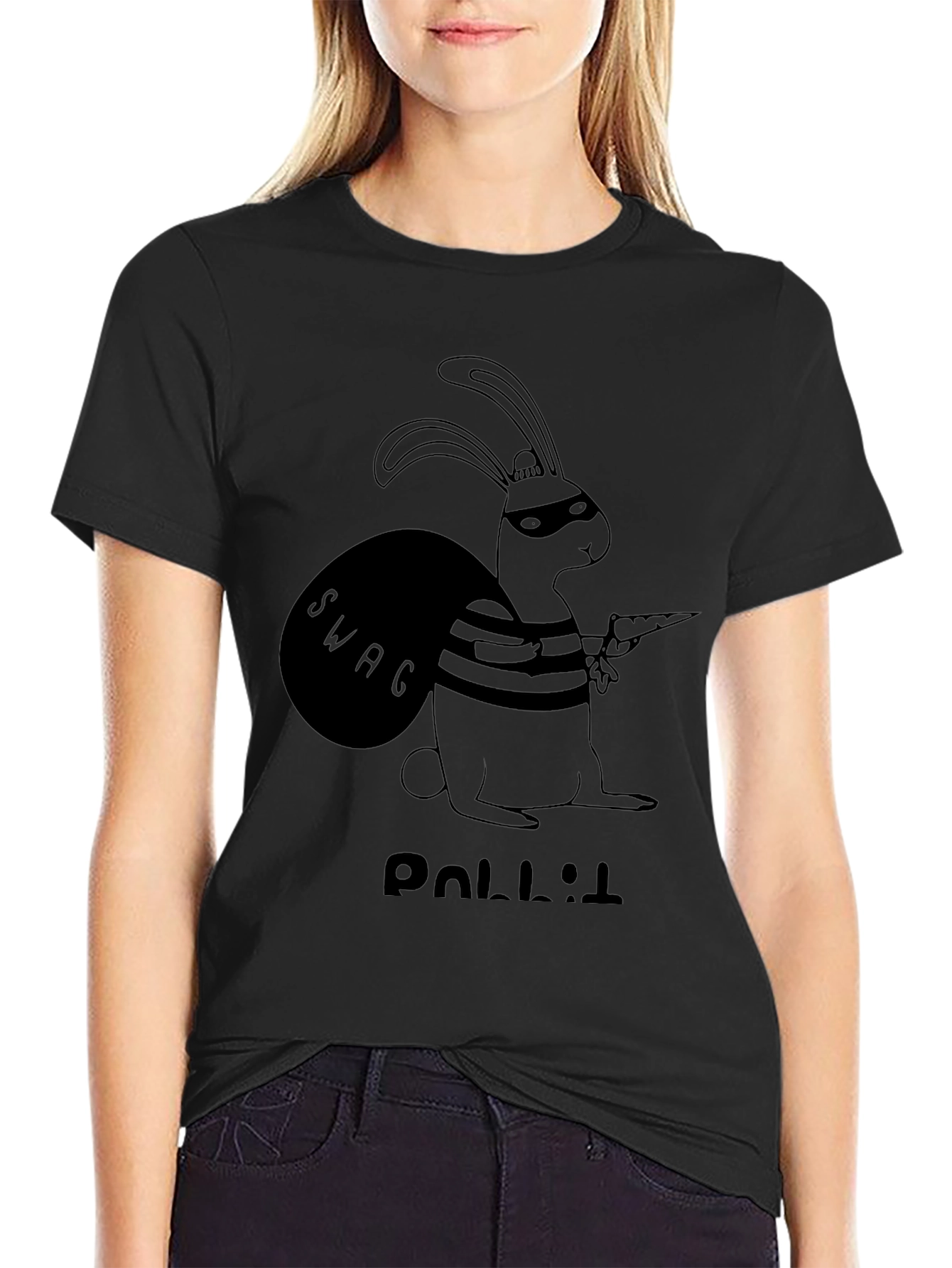 Rabbit Thief Black T-Shirt