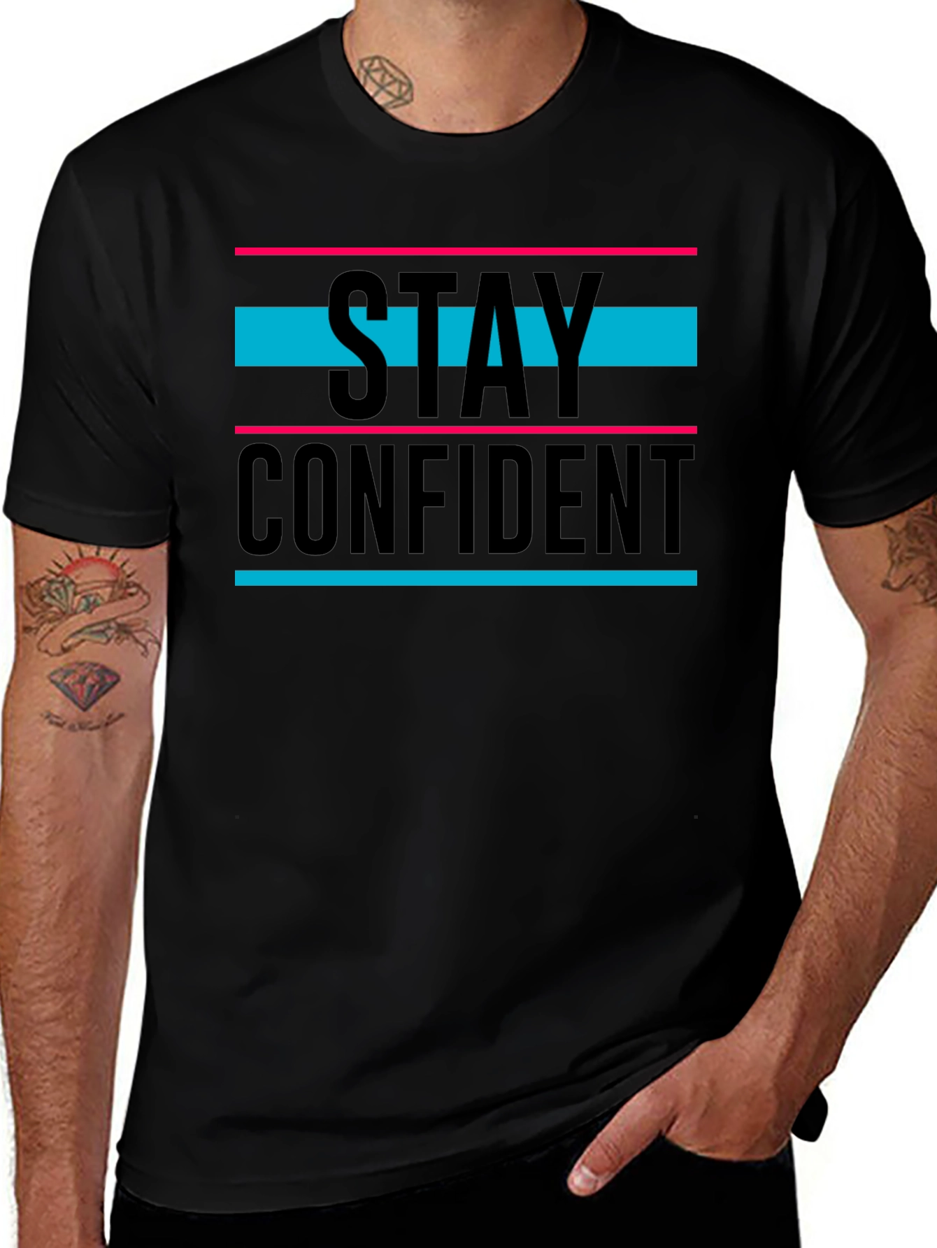 Stay Confident Graphic T-Shirt - Black