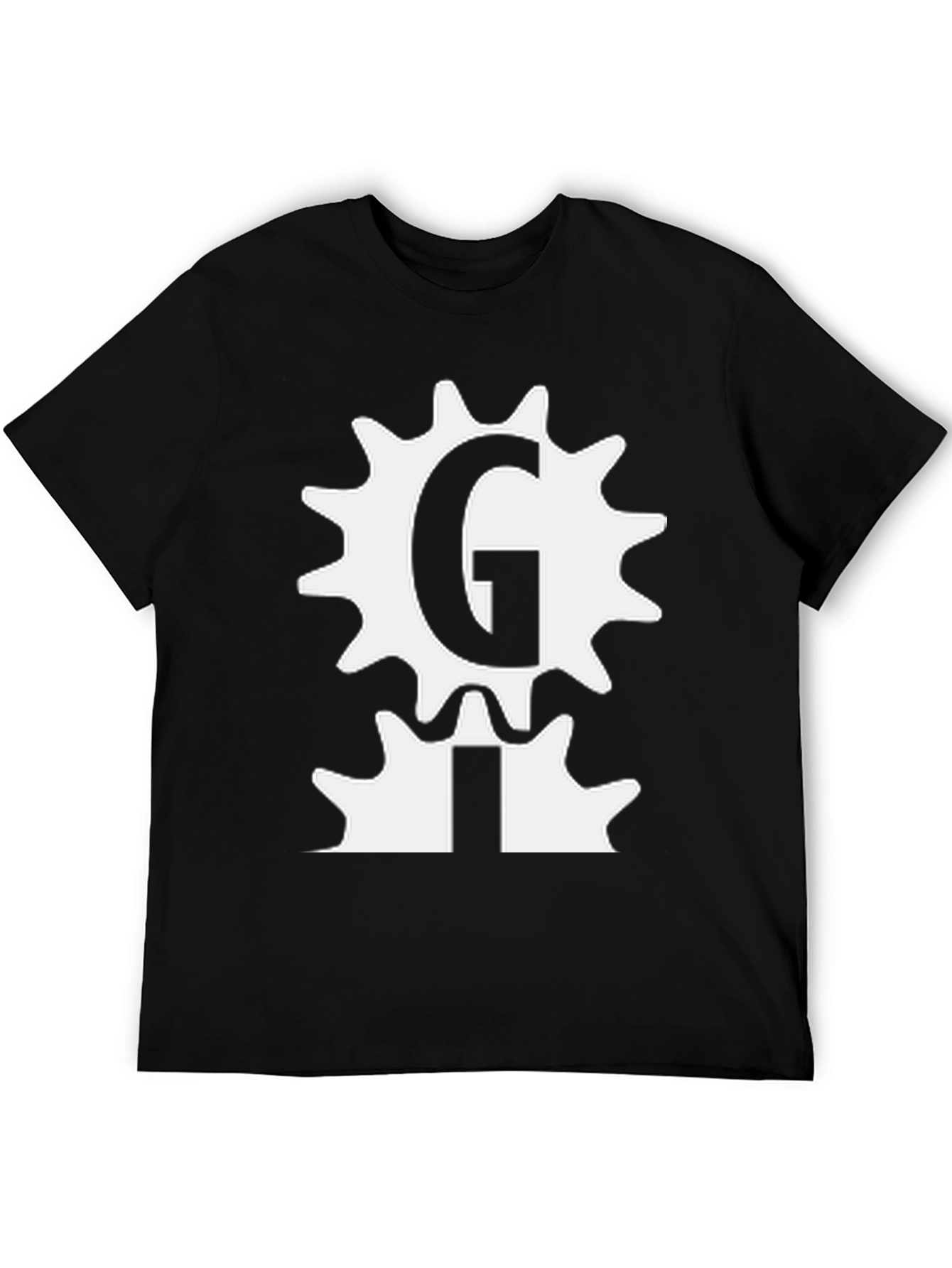 Gear Letter Graphic Black Tee