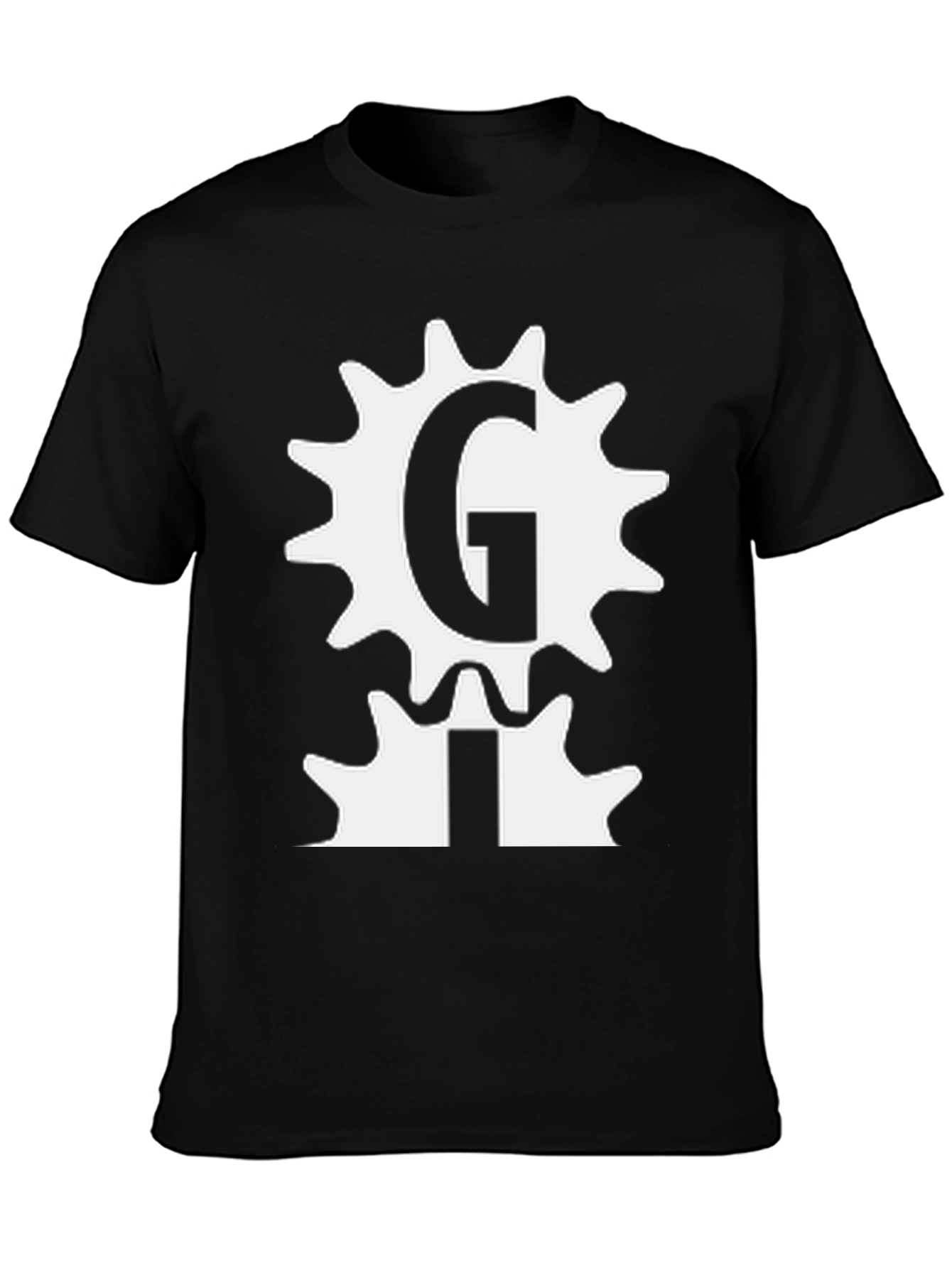 Gear Letter Graphic Black Tee