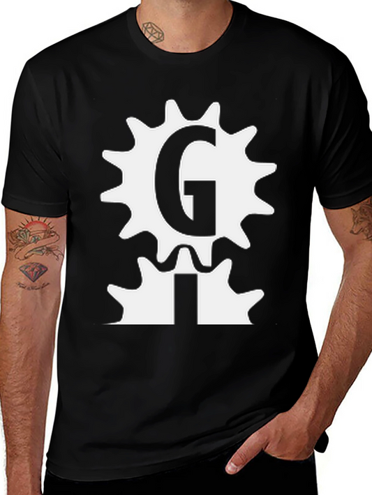 Gear Letter Graphic Black Tee