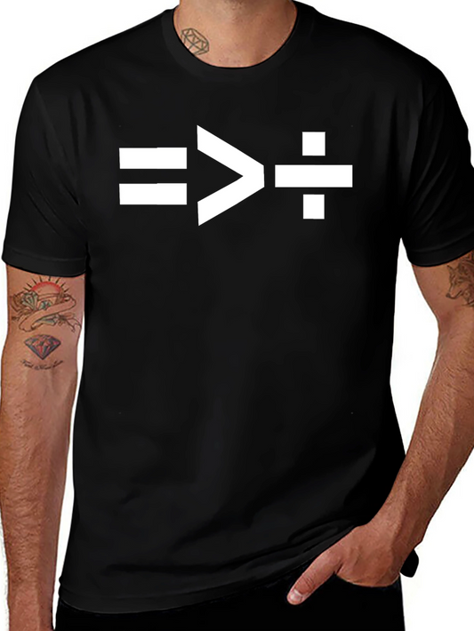 Math Symbols Graphic T-Shirt - Black Cotton Tee