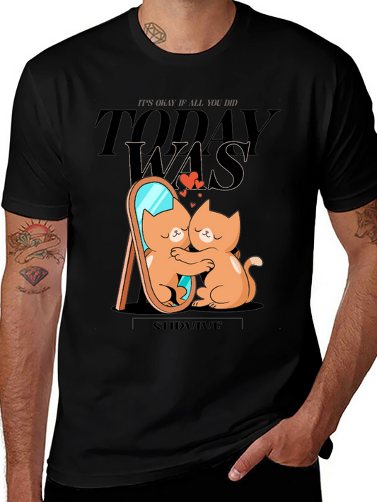 Cute Cat T-Shirt - Self Love Survive Tee