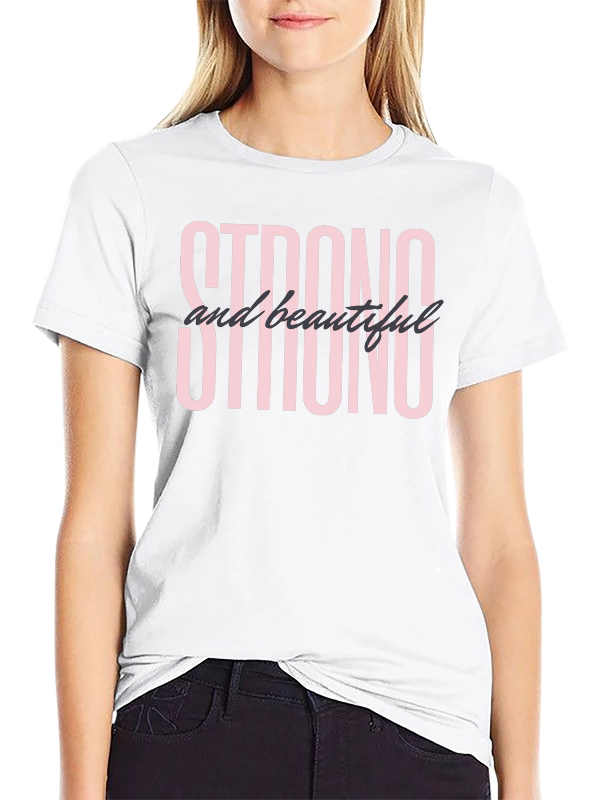 Strong and Beautiful Graphic Tee - Black