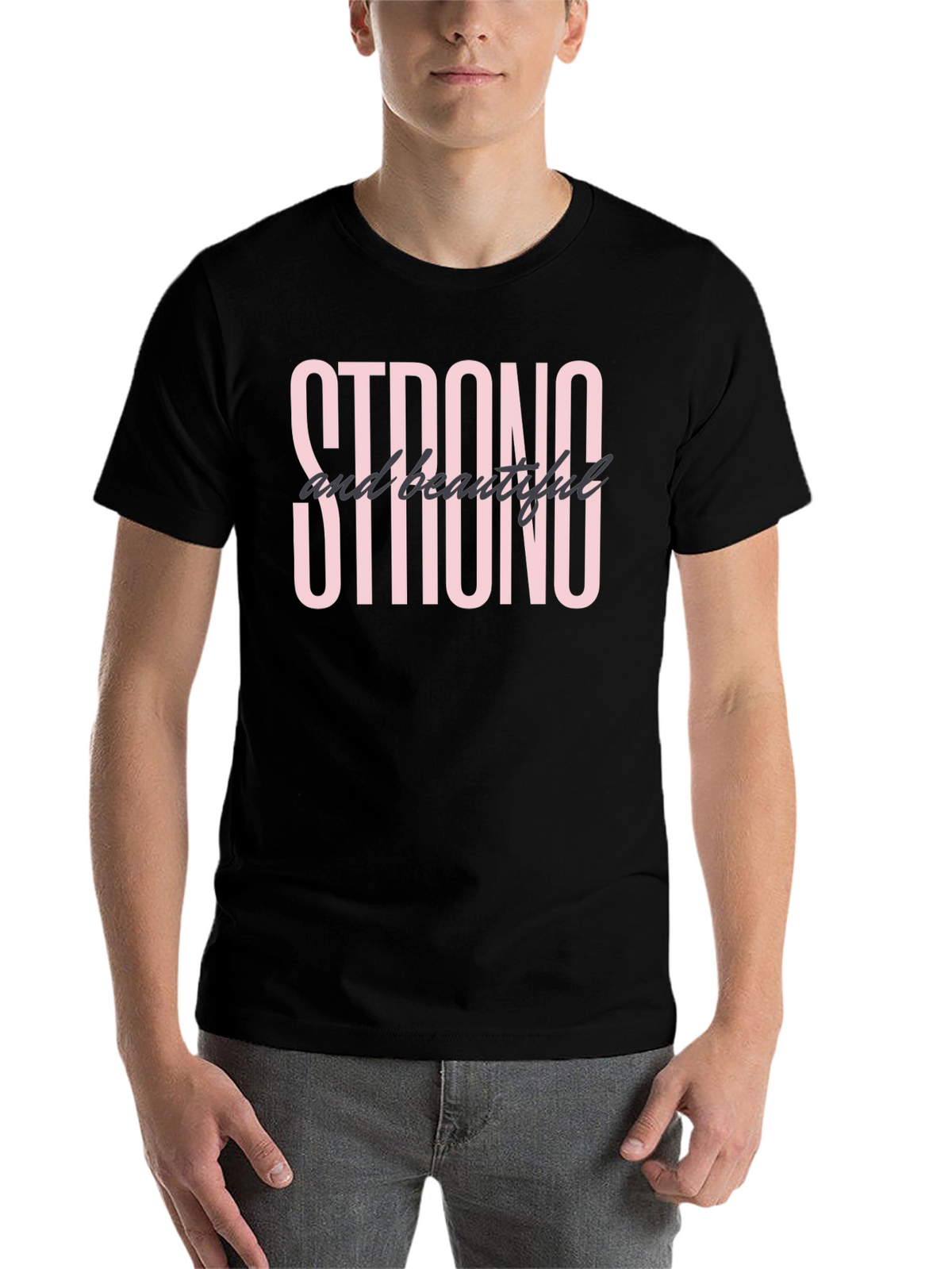 Strong and Beautiful Graphic Tee - Black
