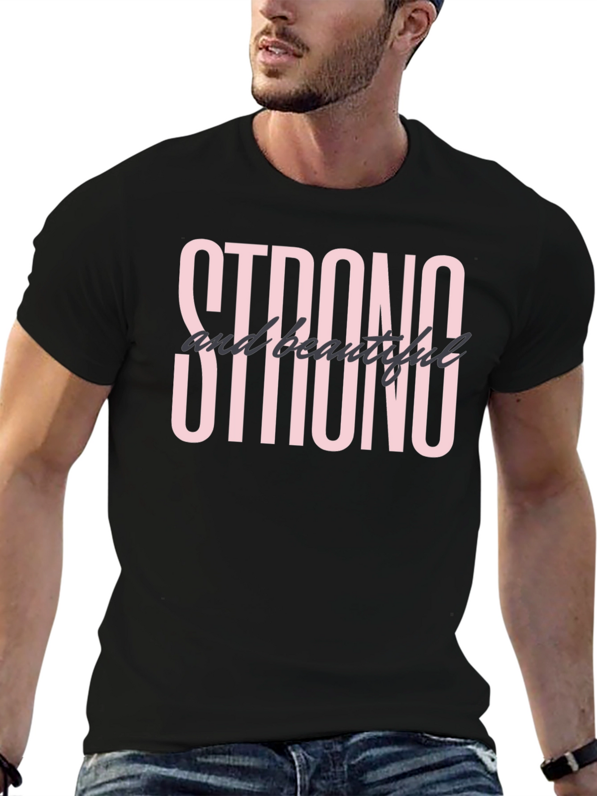 Strong and Beautiful Graphic Tee - Black
