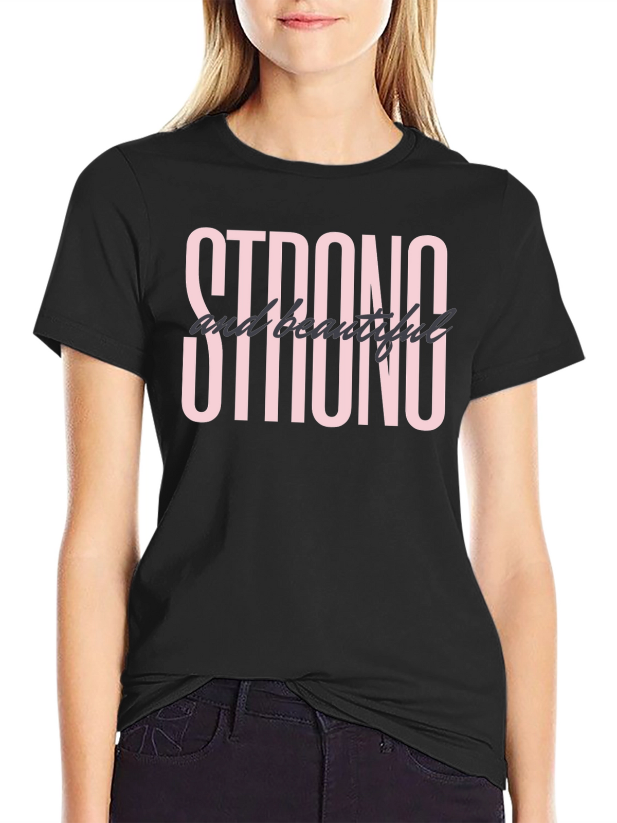 Strong and Beautiful Graphic Tee - Black