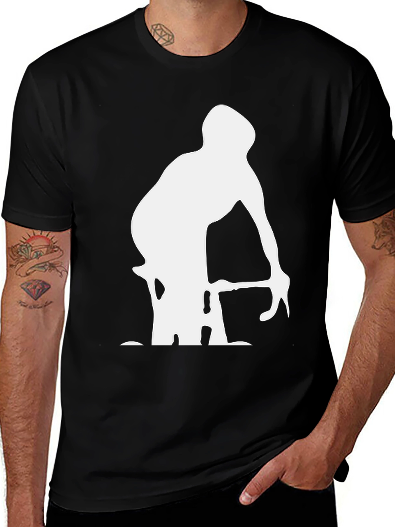 Cyclist Graphic T-Shirt - Black Casual Style