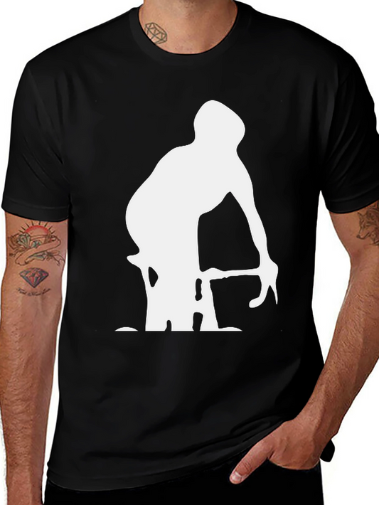 Cyclist Graphic T-Shirt - Black Casual Style