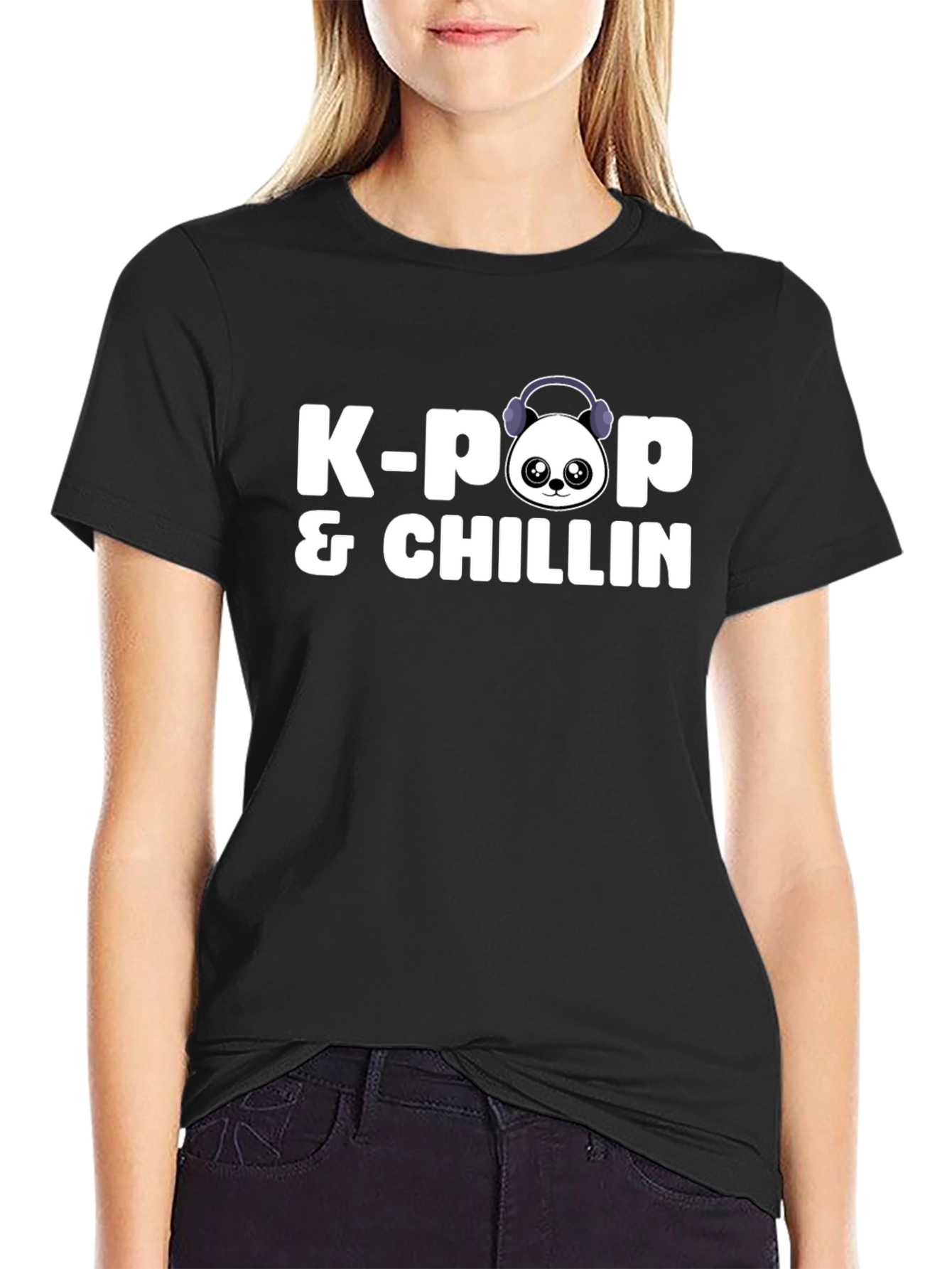 K-Pop & Chillin Black Graphic Tee