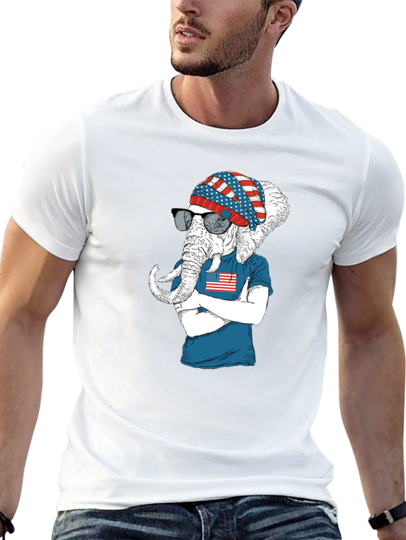 Patriotic Elephant T-Shirt - USA Pride