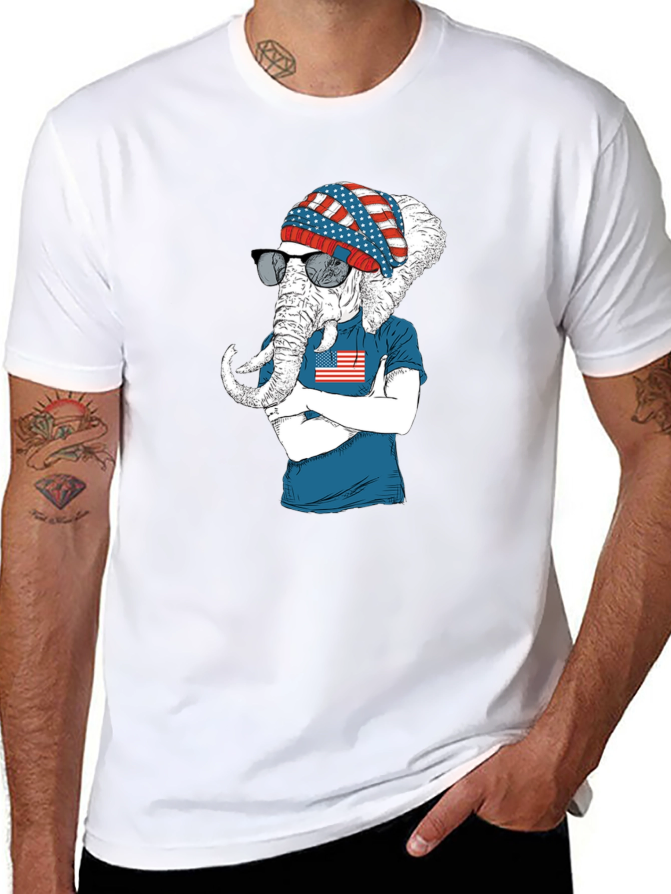 Patriotic Elephant T-Shirt - USA Pride