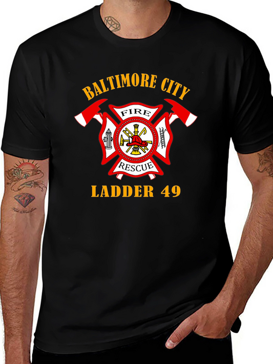 Baltimore City Fire Rescue Ladder 49 T-Shirt